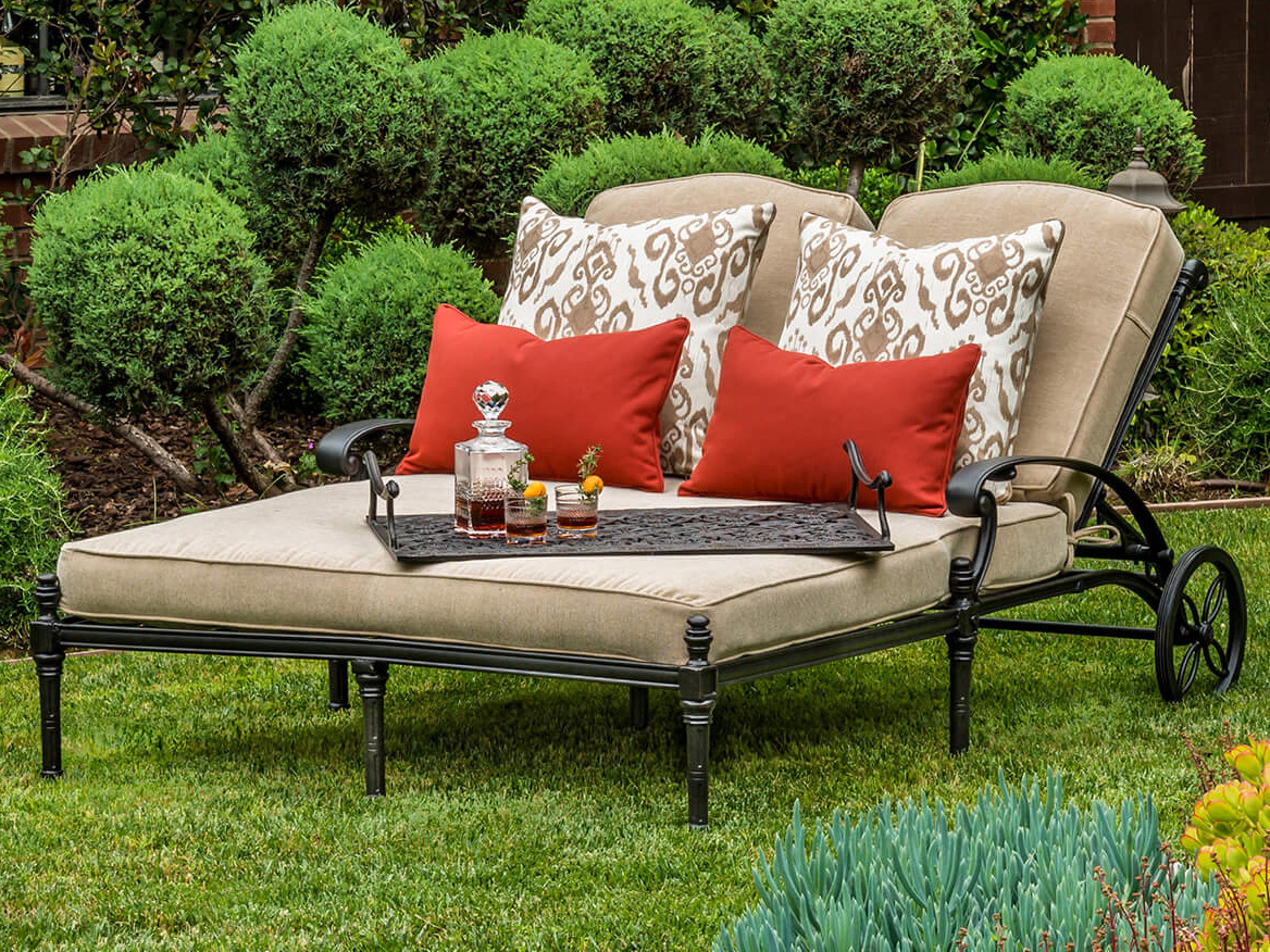 Gensun Florence Cushion Cast Aluminum Patio Lounge Set