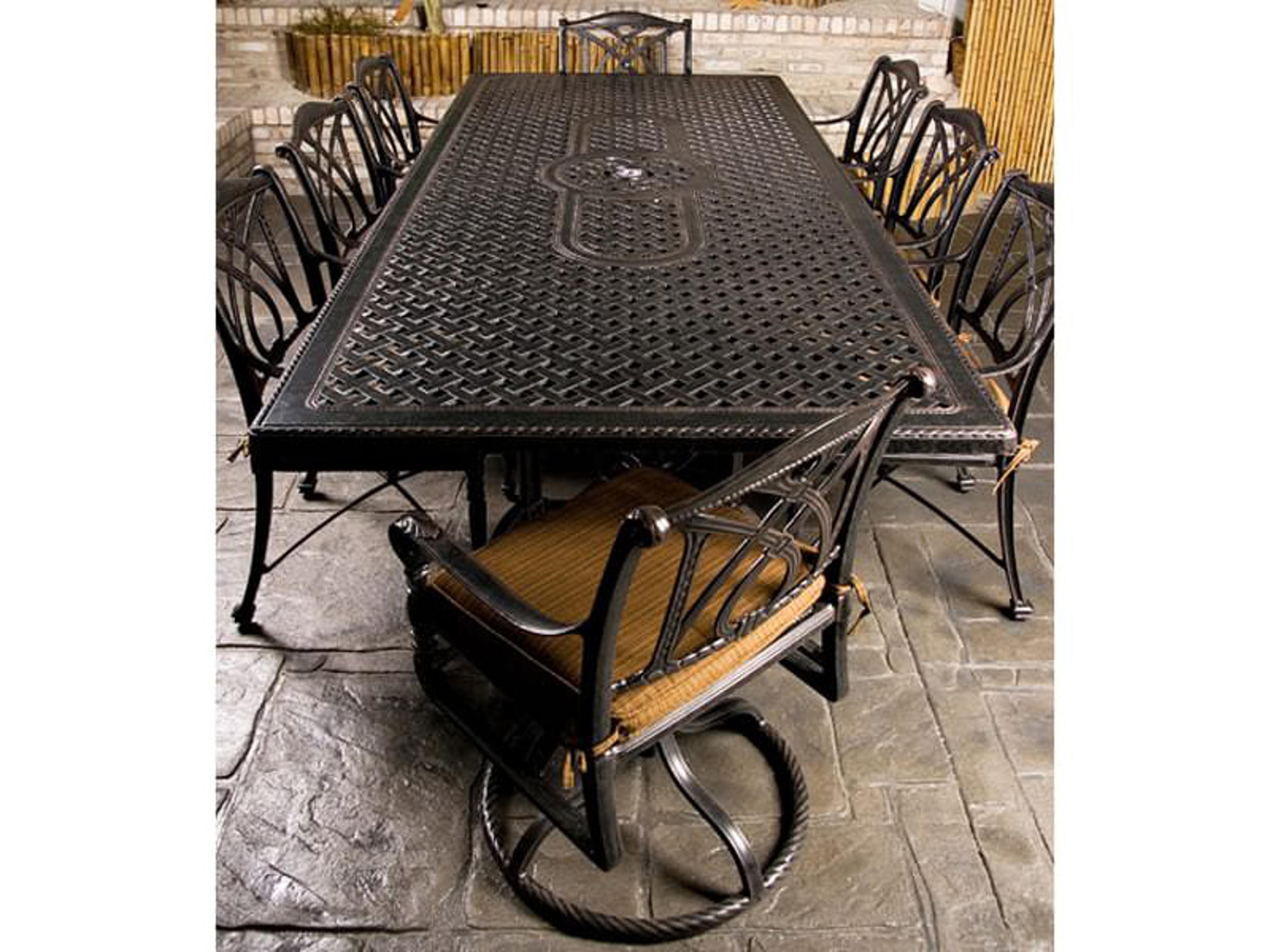 Gensun Grand Terrace Cushion Cast Aluminum Dinning Set