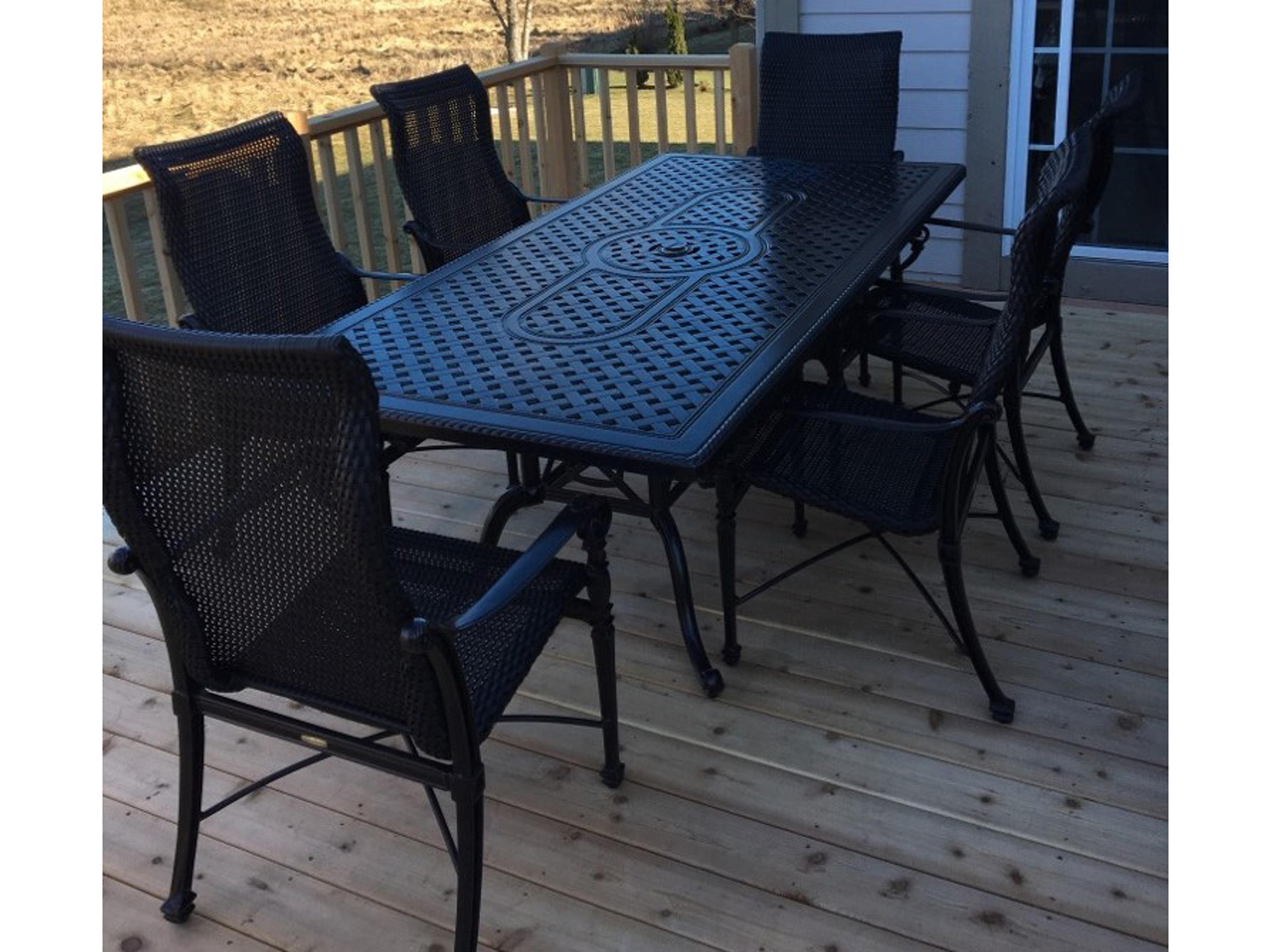 Gensun Grand Terrace Woven Cast Aluminum Dinning Set