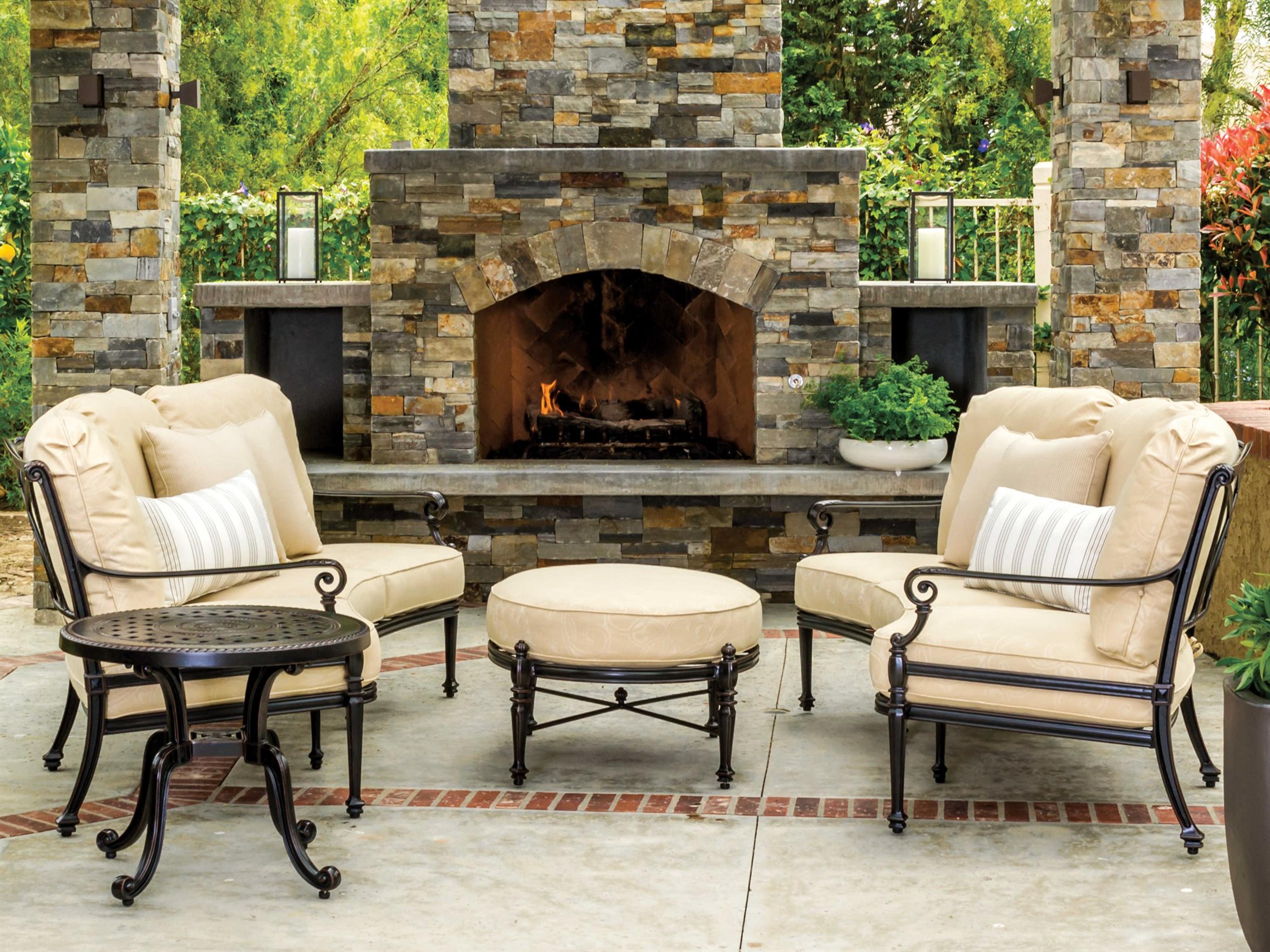 Gensun Grand Terrace Cast Aluminum Cushion Patio Lounge Set