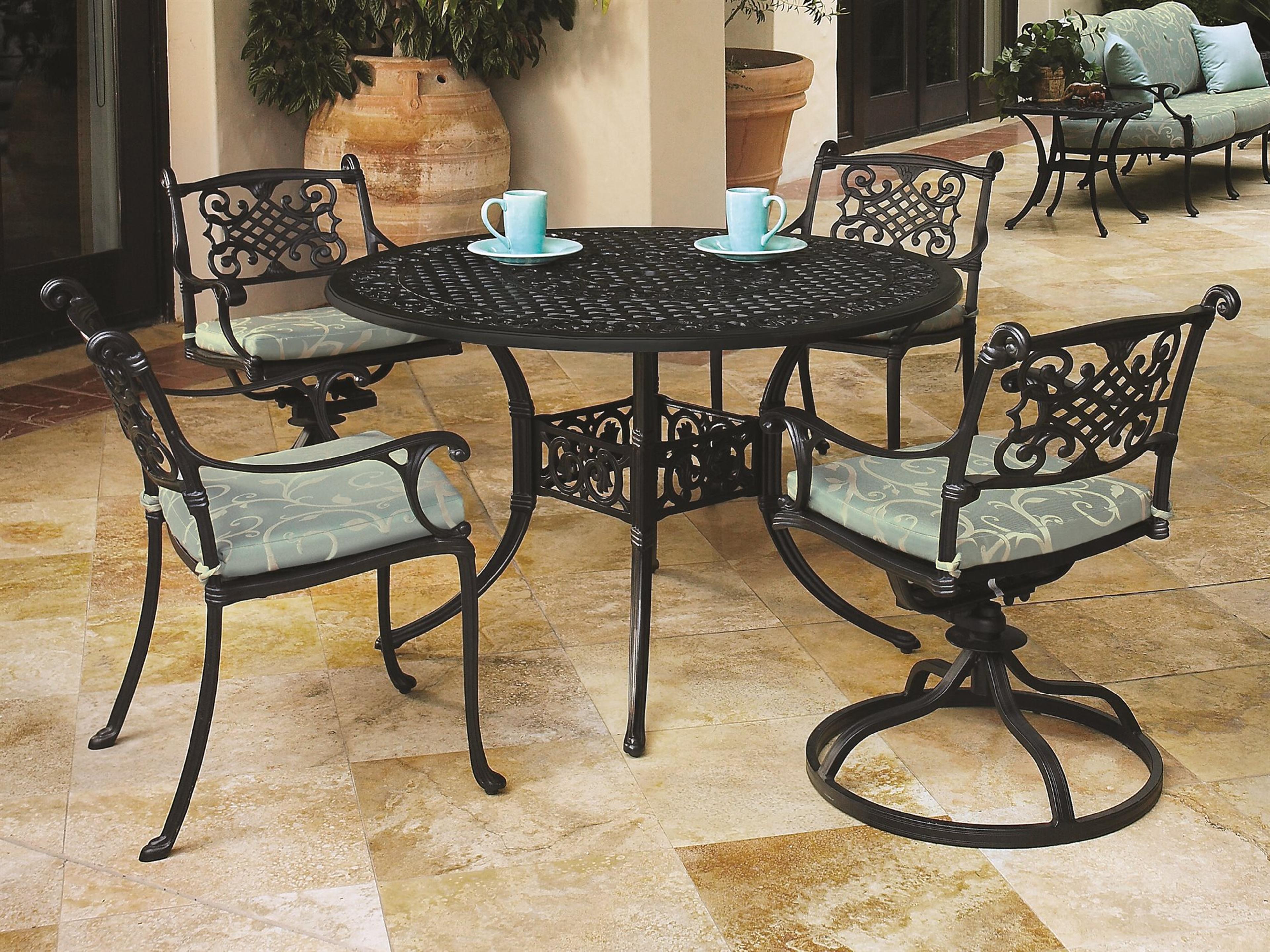 Gensun Michigan Cast Aluminum Cushion Patio Dining Set
