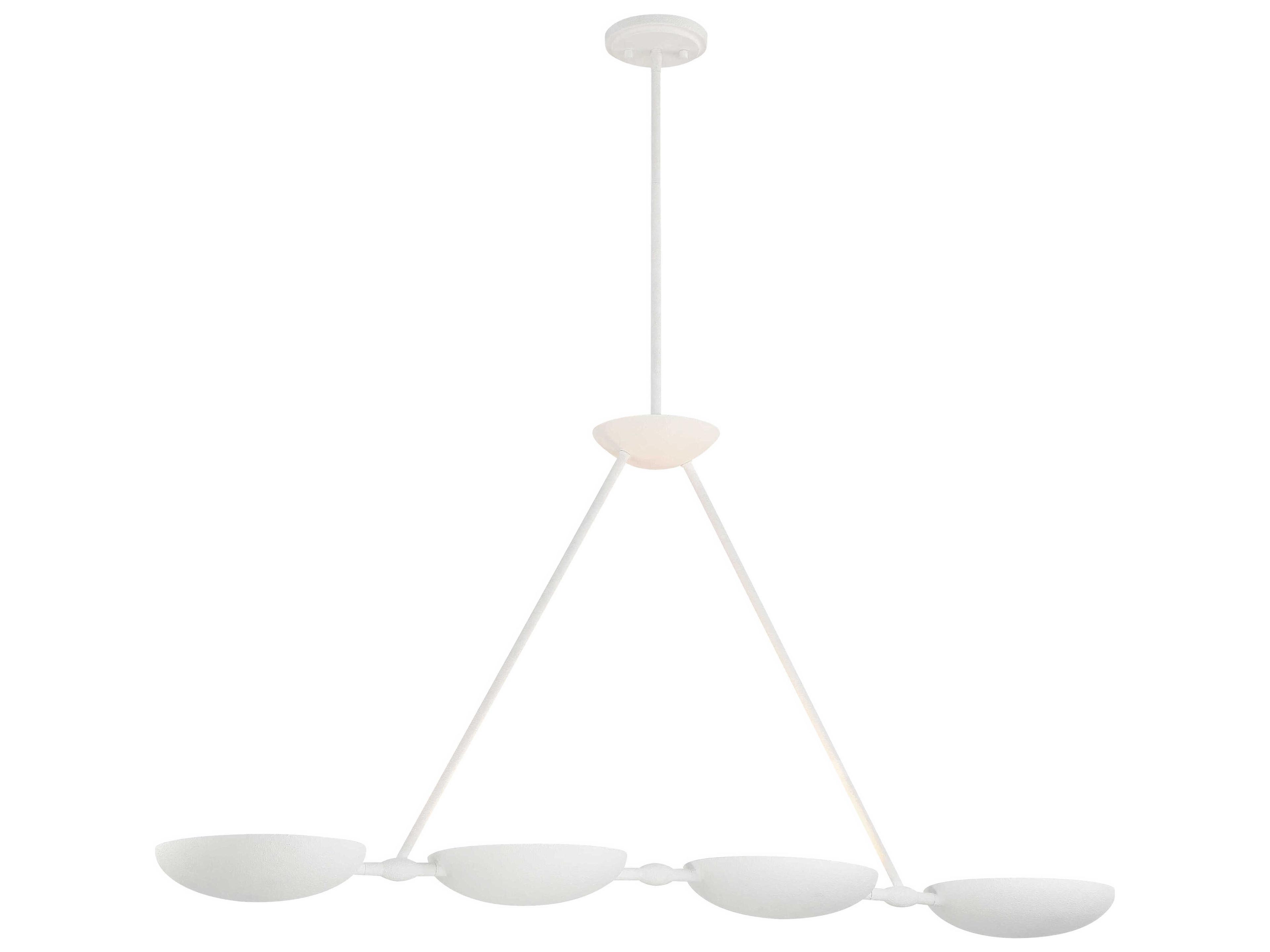 Undertas 4-Light Piastra Plaster White Bowl Island Pendant
