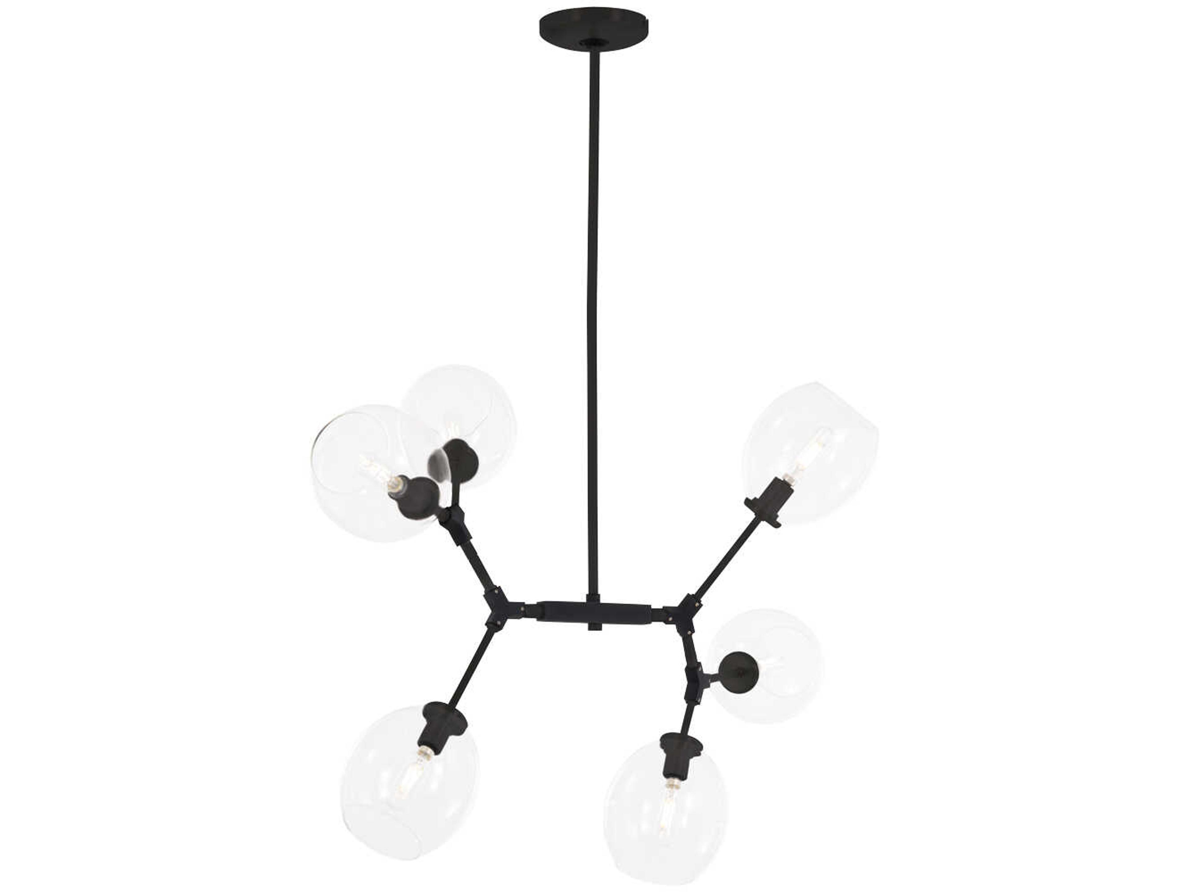 George Kovacs Nexpo 6-Light Coal Black Glass Round Island Pendant
