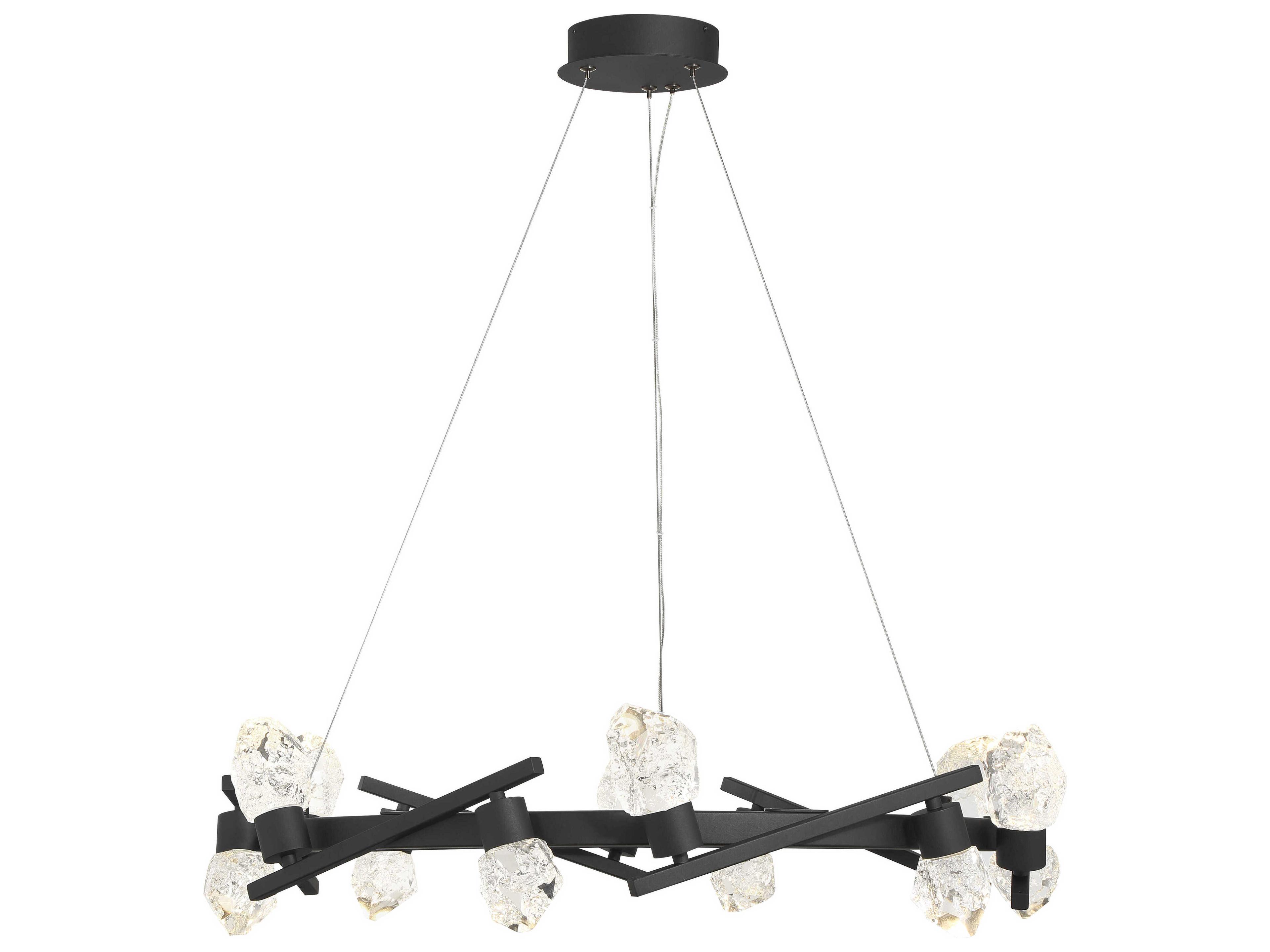 George Kovacs Kosmyc 12-Light Sand Black Round Chandelier