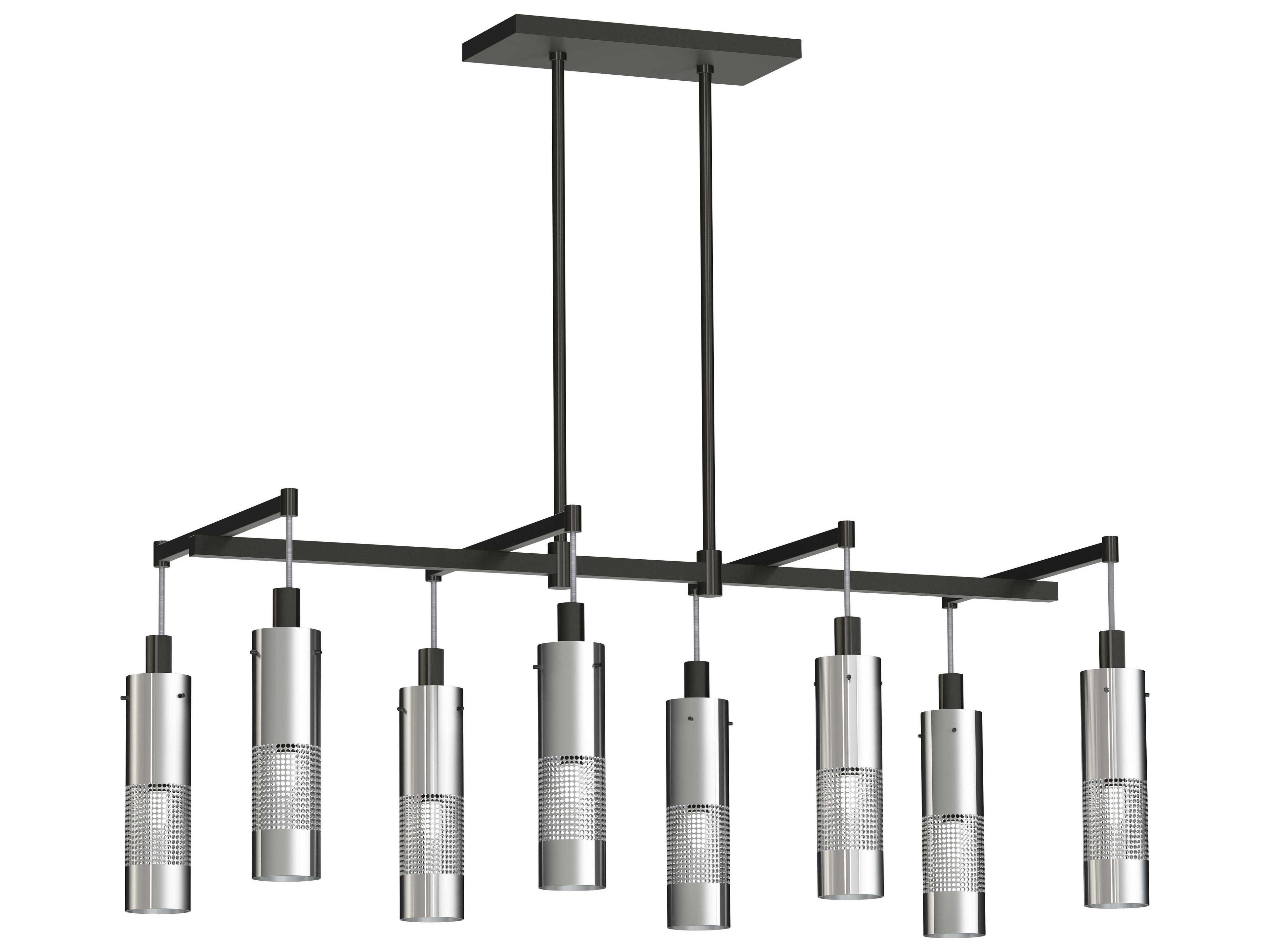 George Kovacs Grid 8-Light Coal Brushed Nickel Cylinder Island Pendant