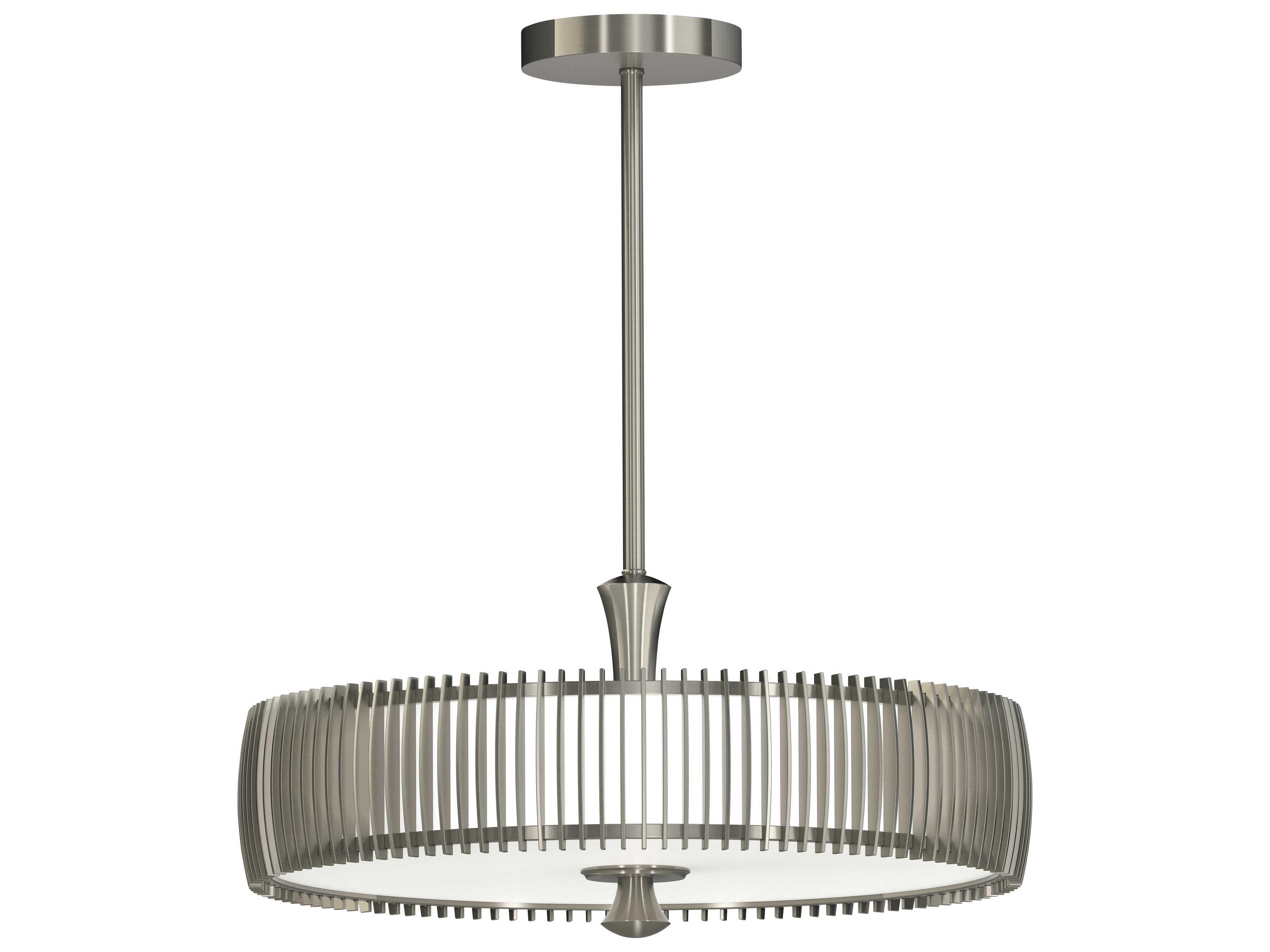 Night Moves 1-Light Pewter Steel Glass LED Drum Pendant