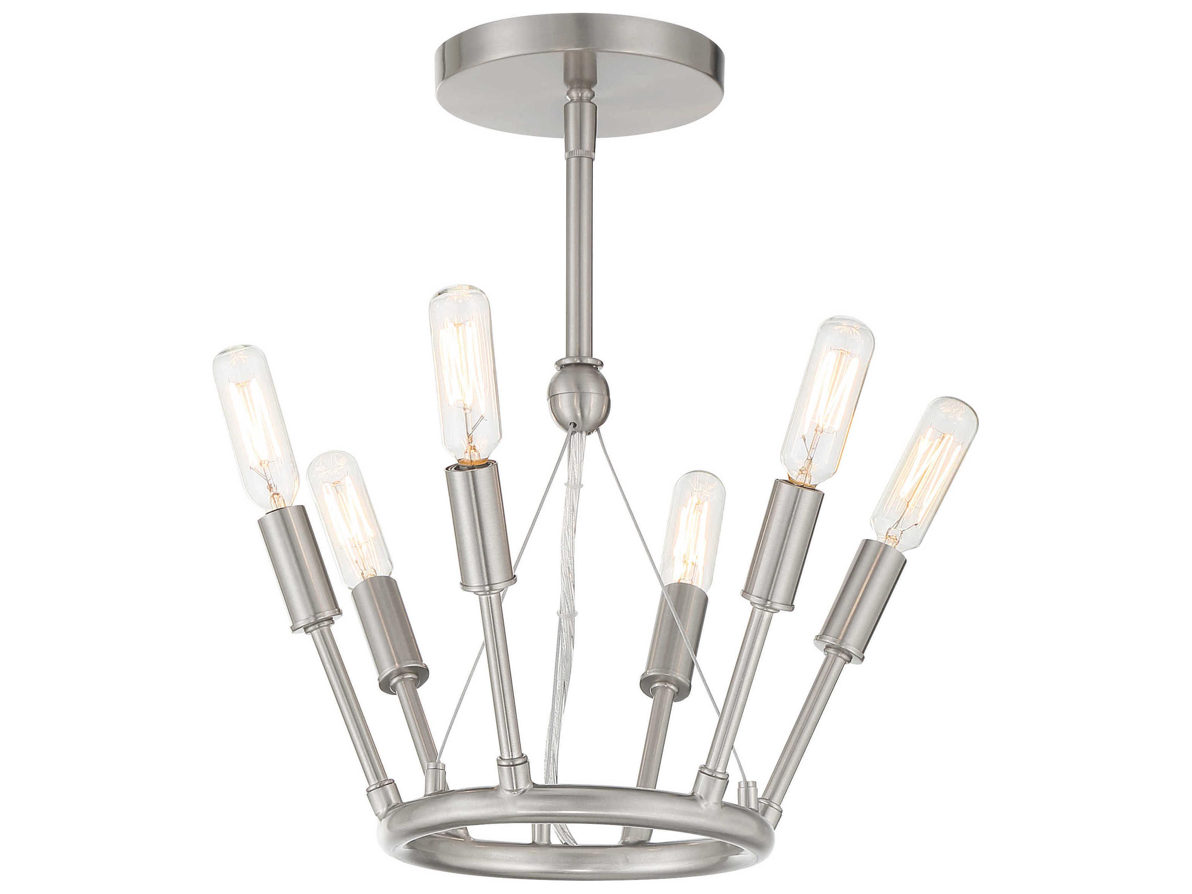 Royalty 6-Light Brushed Nickel Semi Flush Mount