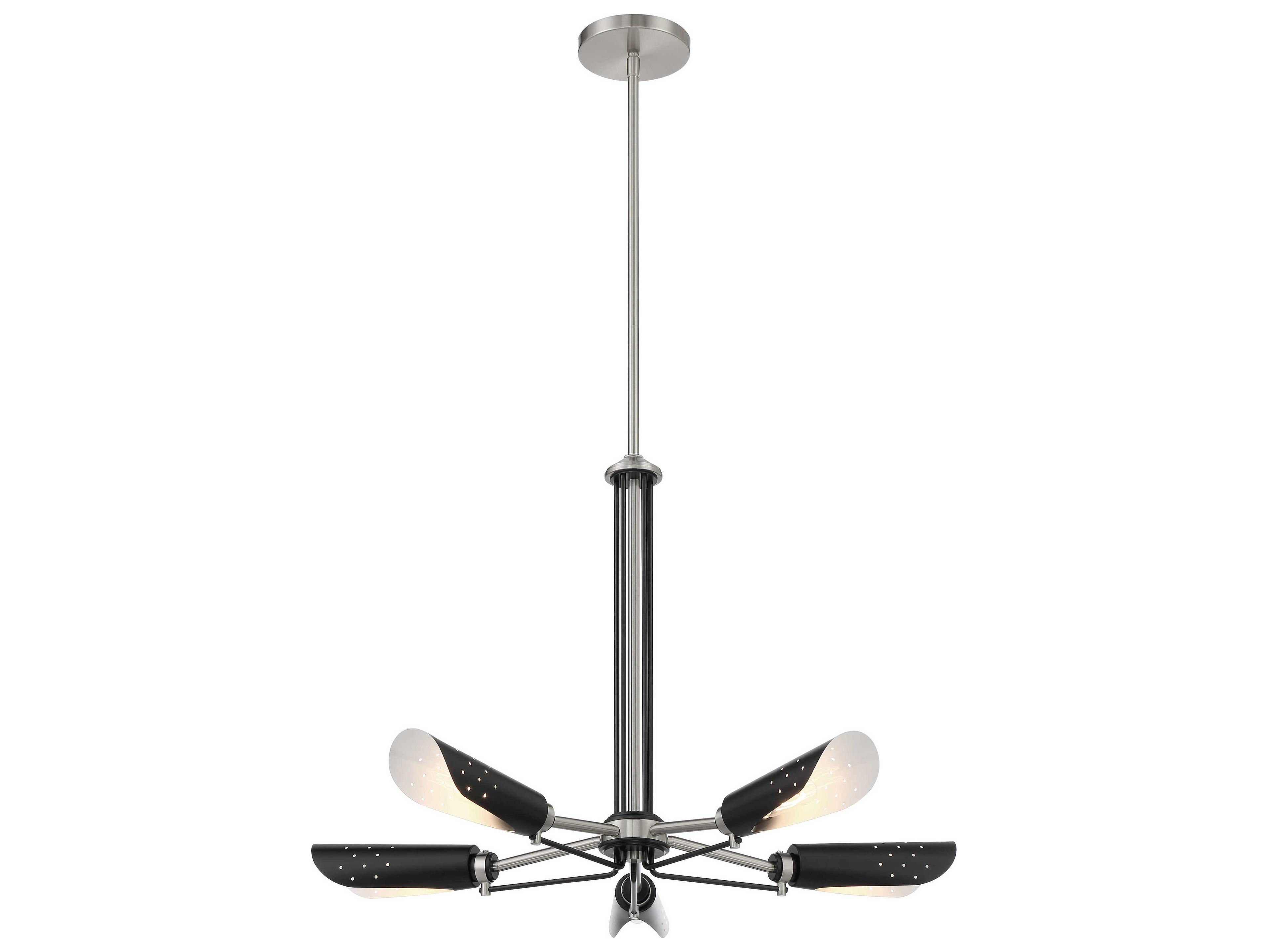 Turbine 5-Light Coal Brushed Nickel Chandelier