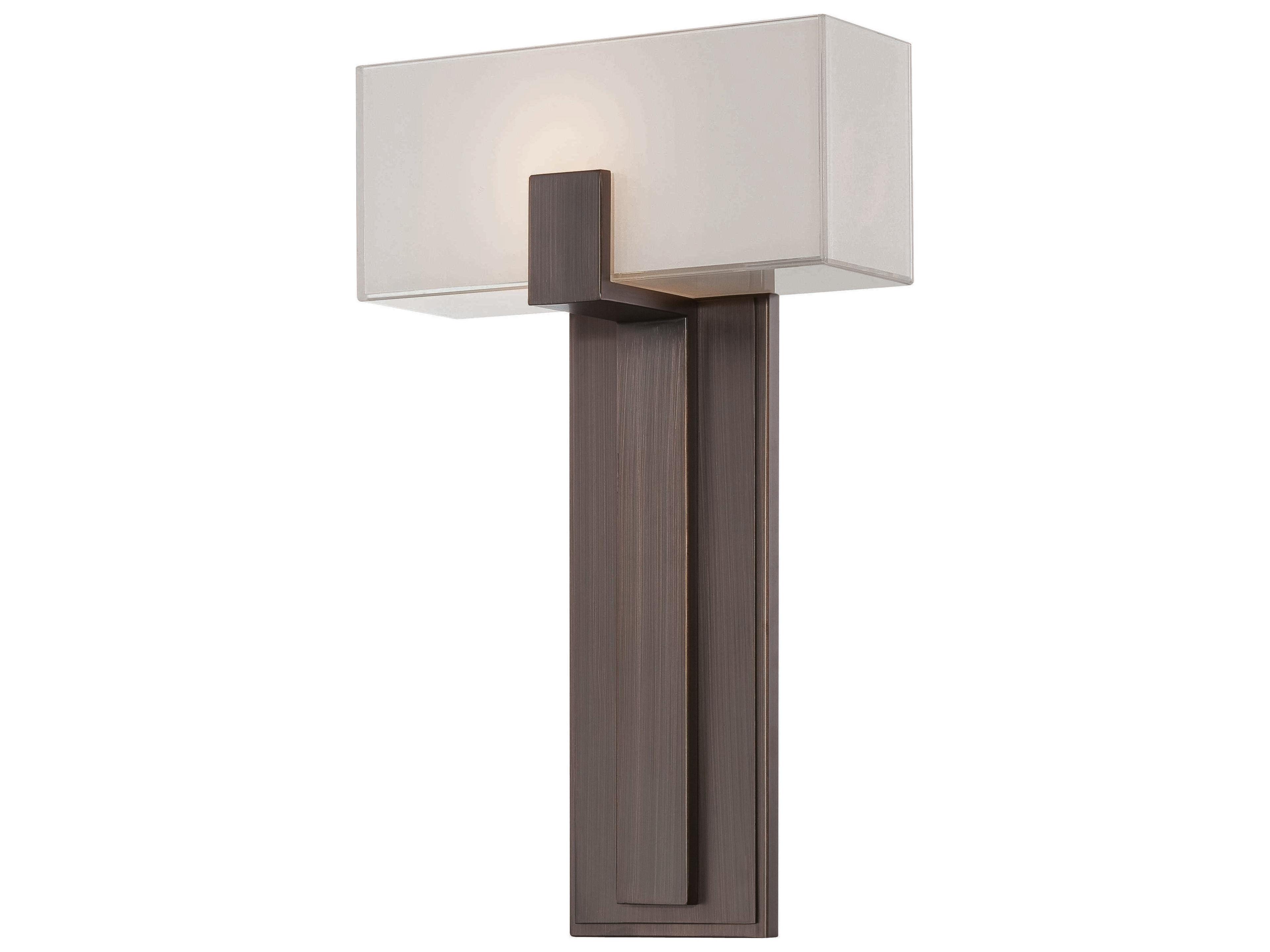 1-Light Copper Bronze Patina Glass Wall Sconce
