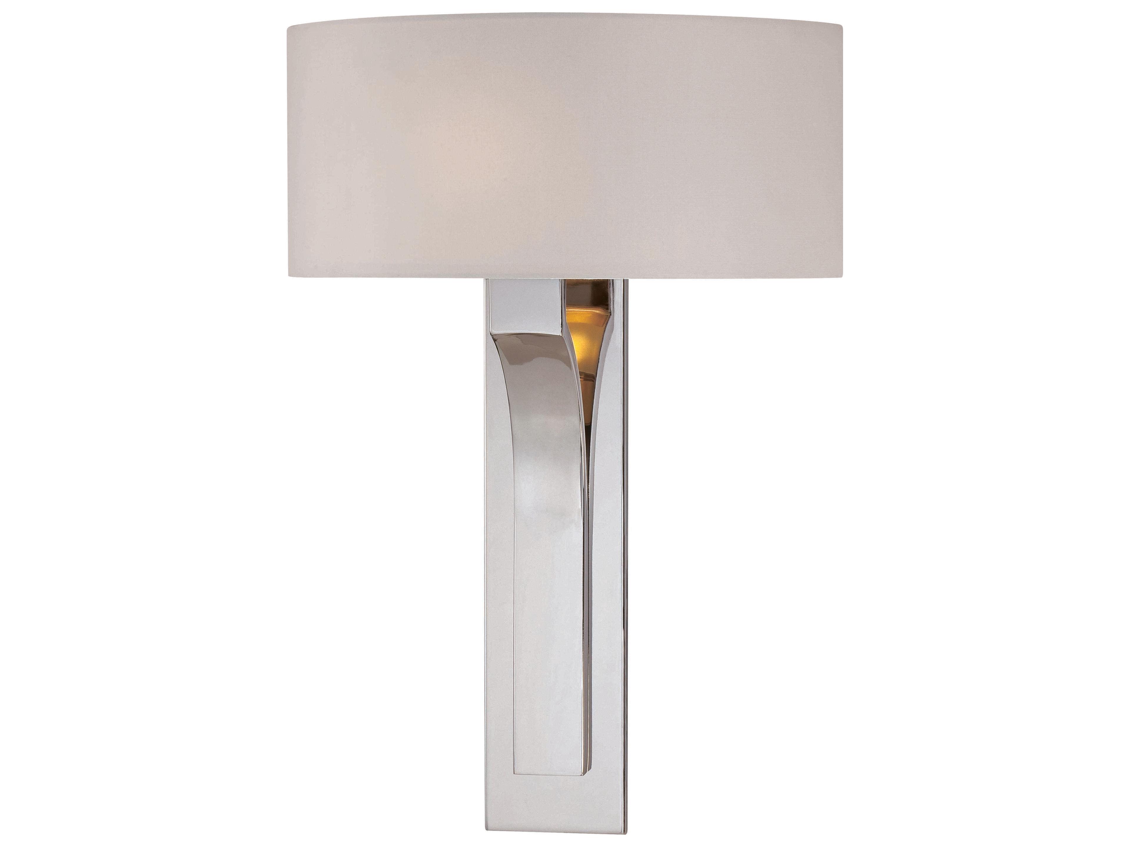 1-Light Polished Nickel Glass Wall Sconce