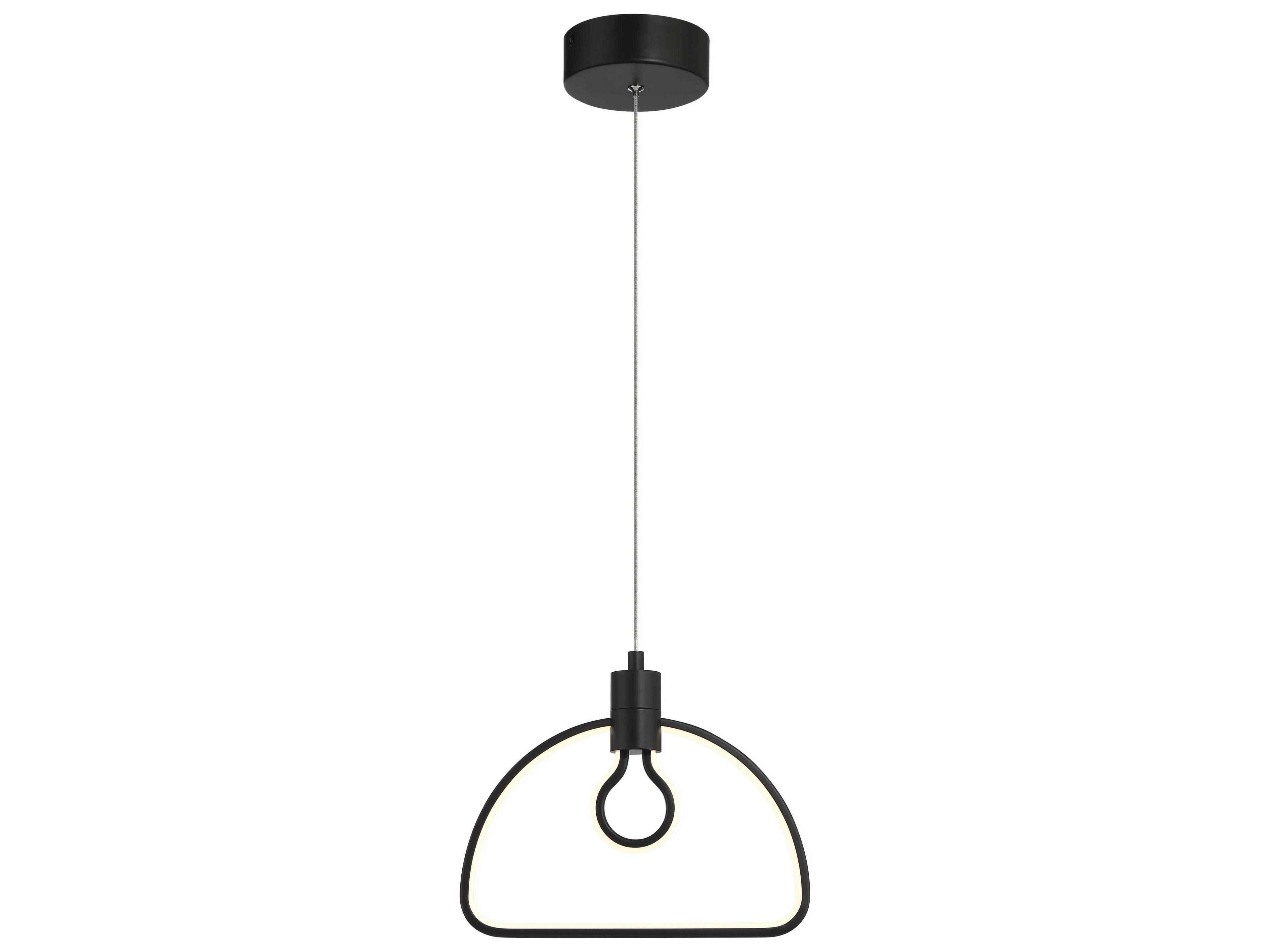 George Kovacs Edisons Outline 1-Light Coal Black Geometric Mini Pendant