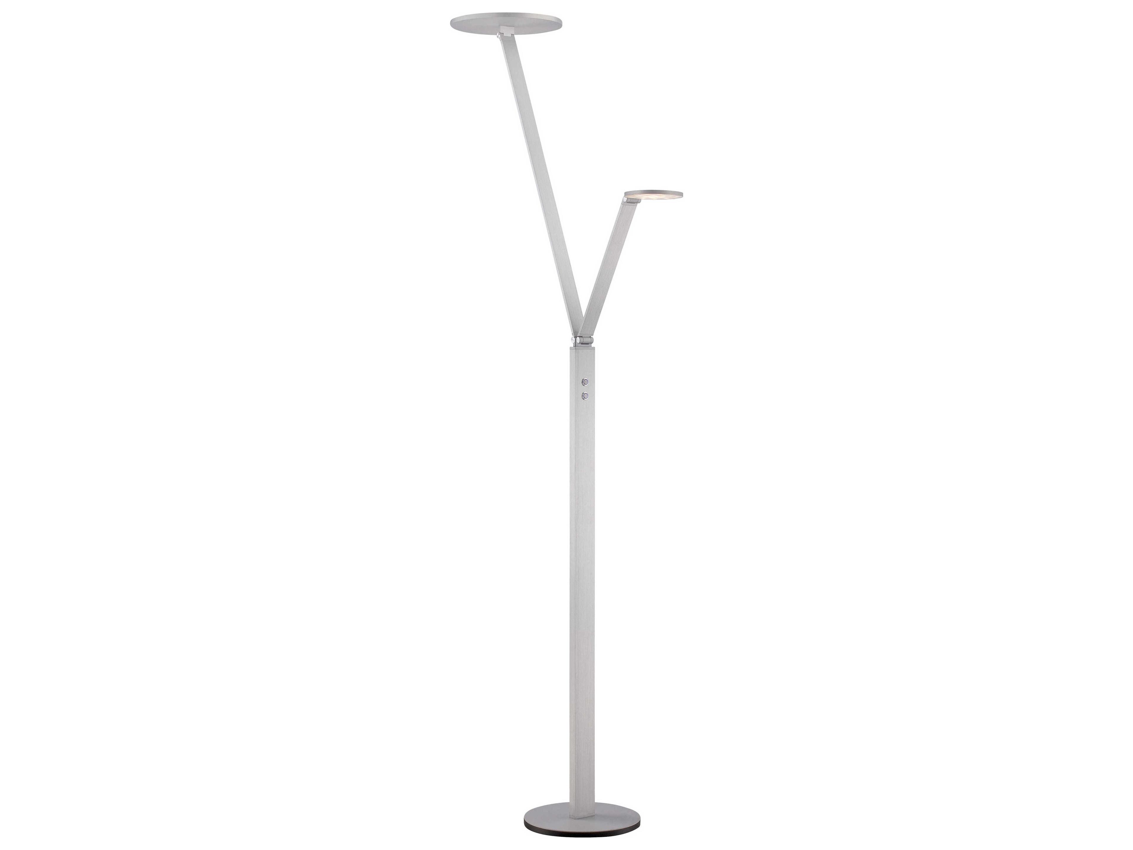 George Kovacs Georges Reading Room LED Chiseled Nickel Floor Lamp
