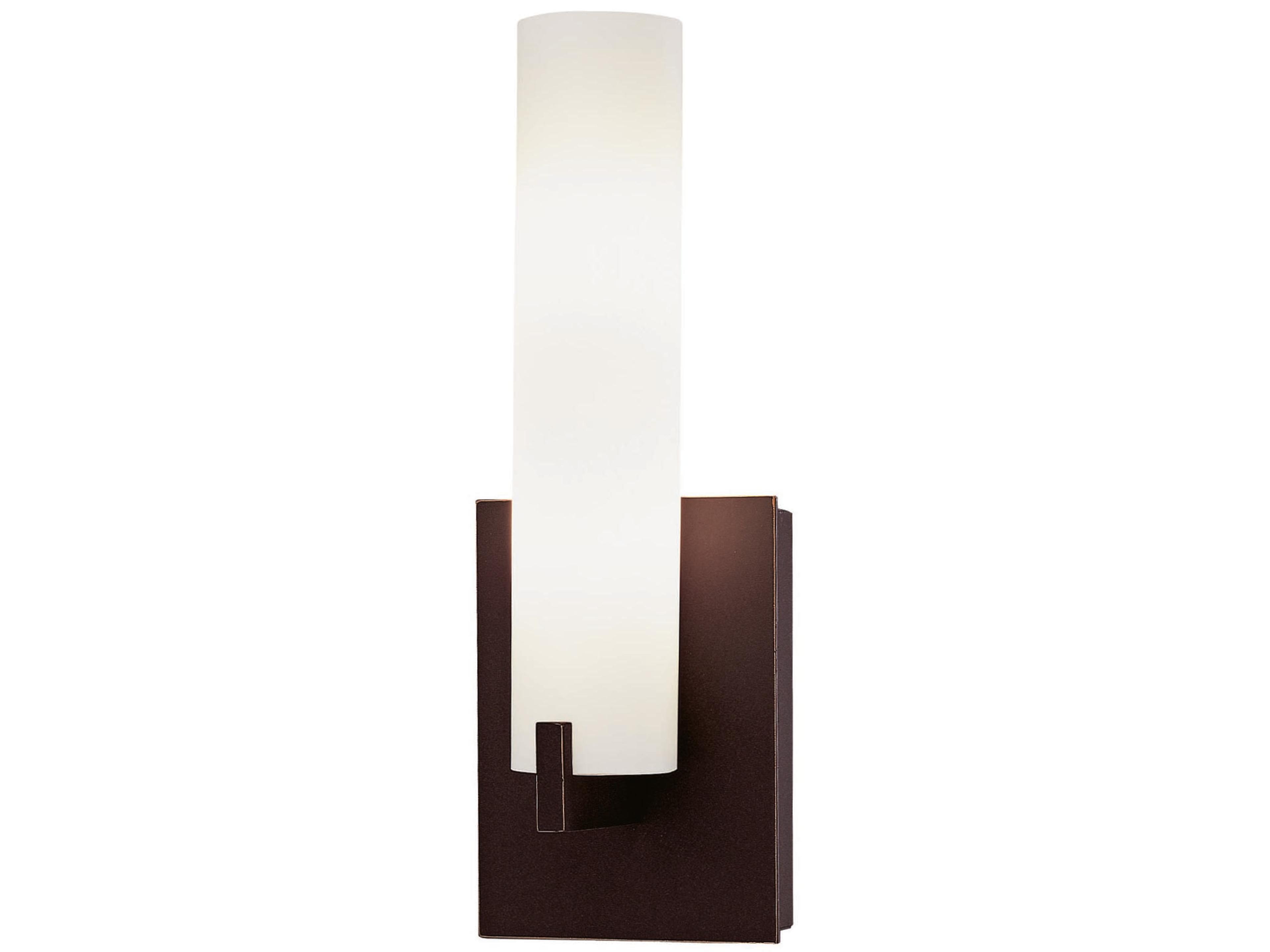 George Kovacs Tube 2-Light Dark Restoration Bronze Glass Wall Sconce
