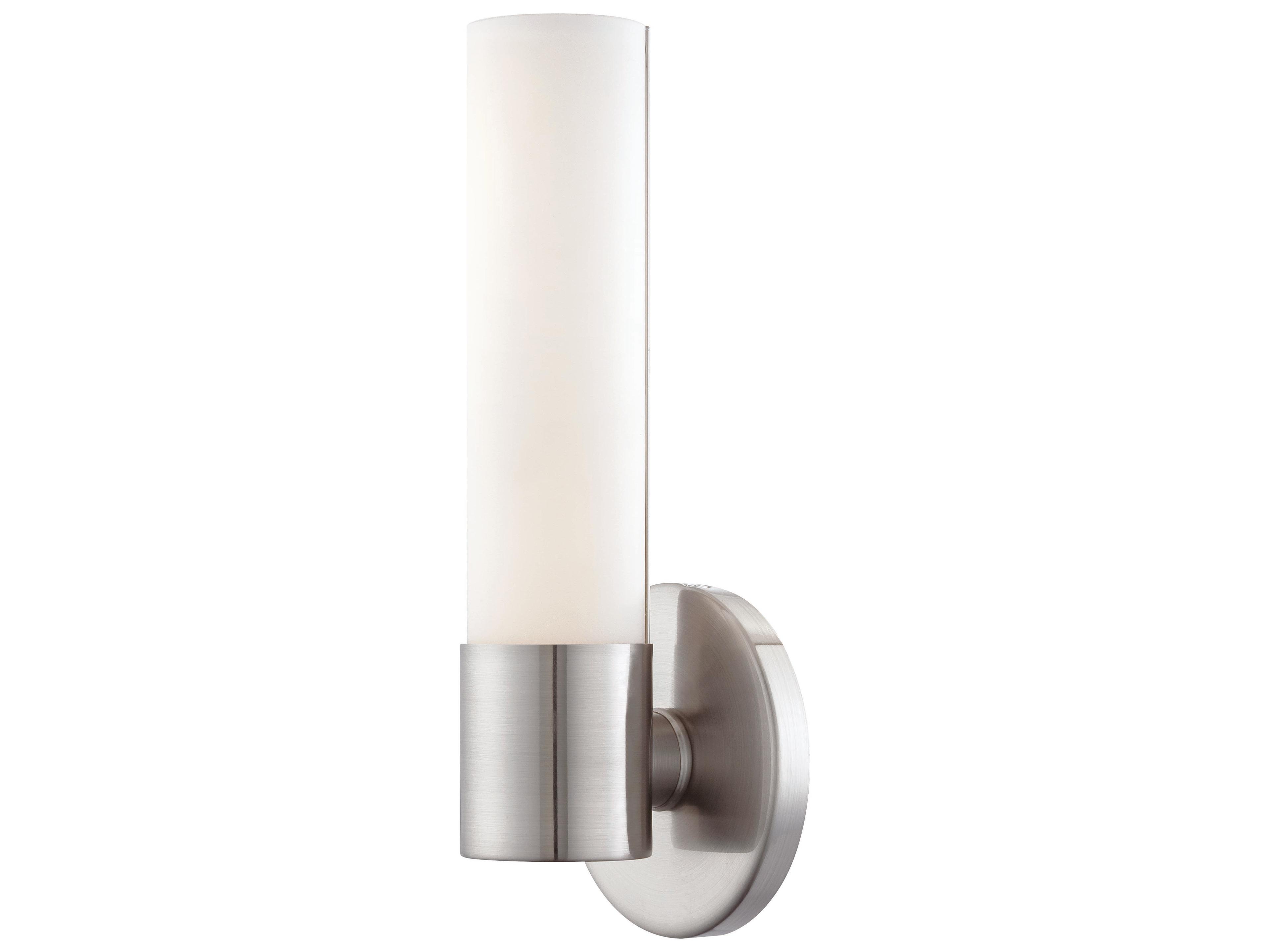Saber Ii 1-Light Brushed Nickel White Glass LED Wall Sconce