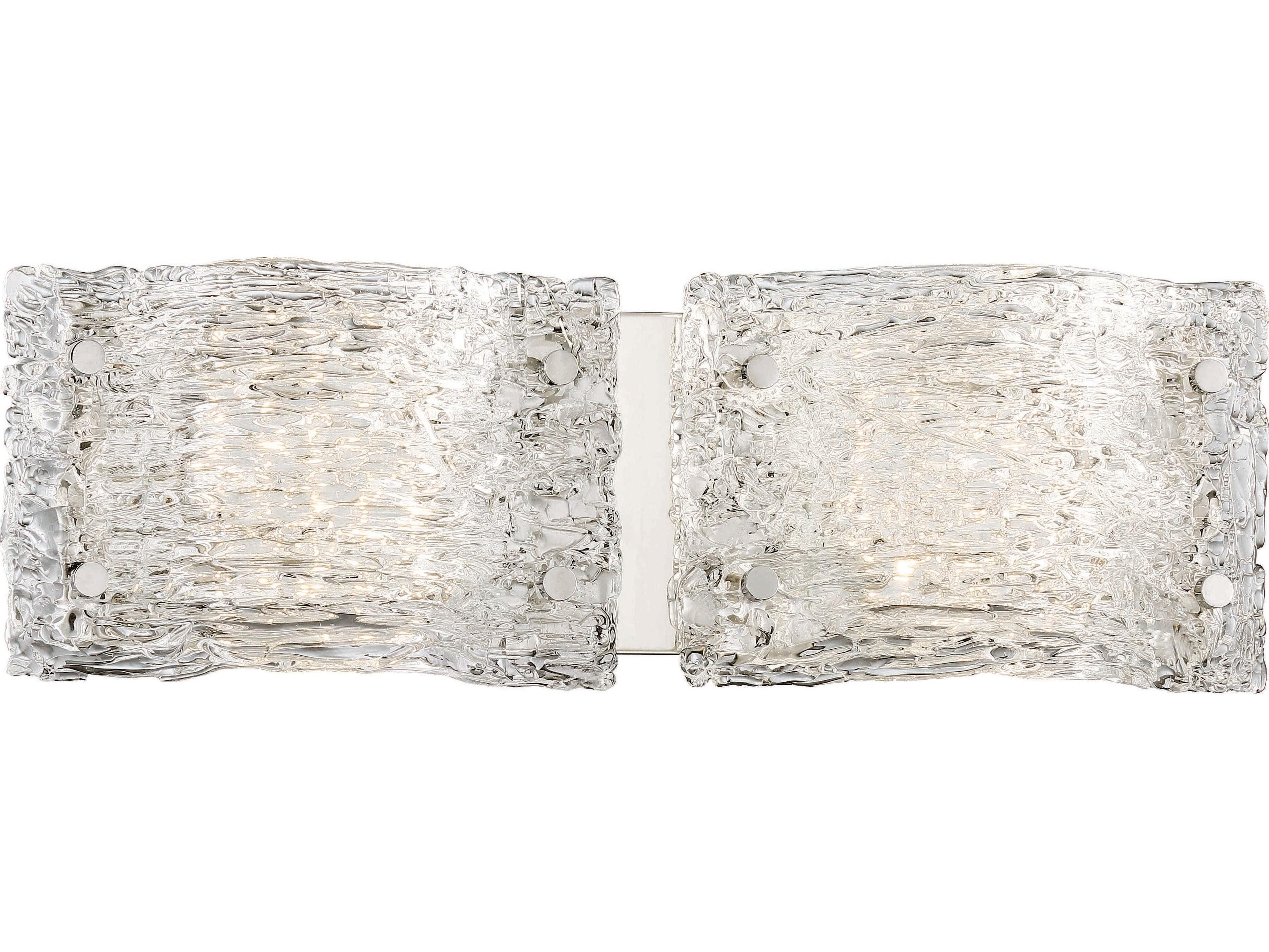 Forest Ice 2-Light Chrome Glass LED Vanity Light