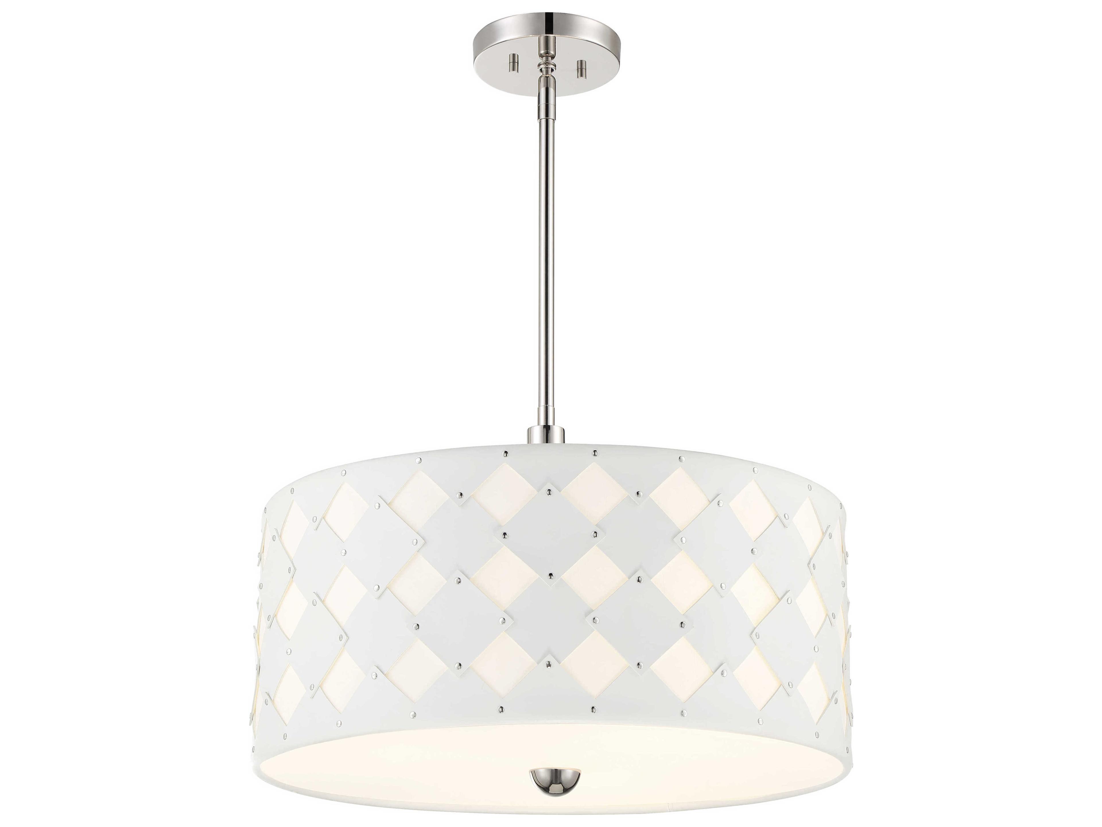 Patchwork 3-Light Polished Nickel Drum Pendant