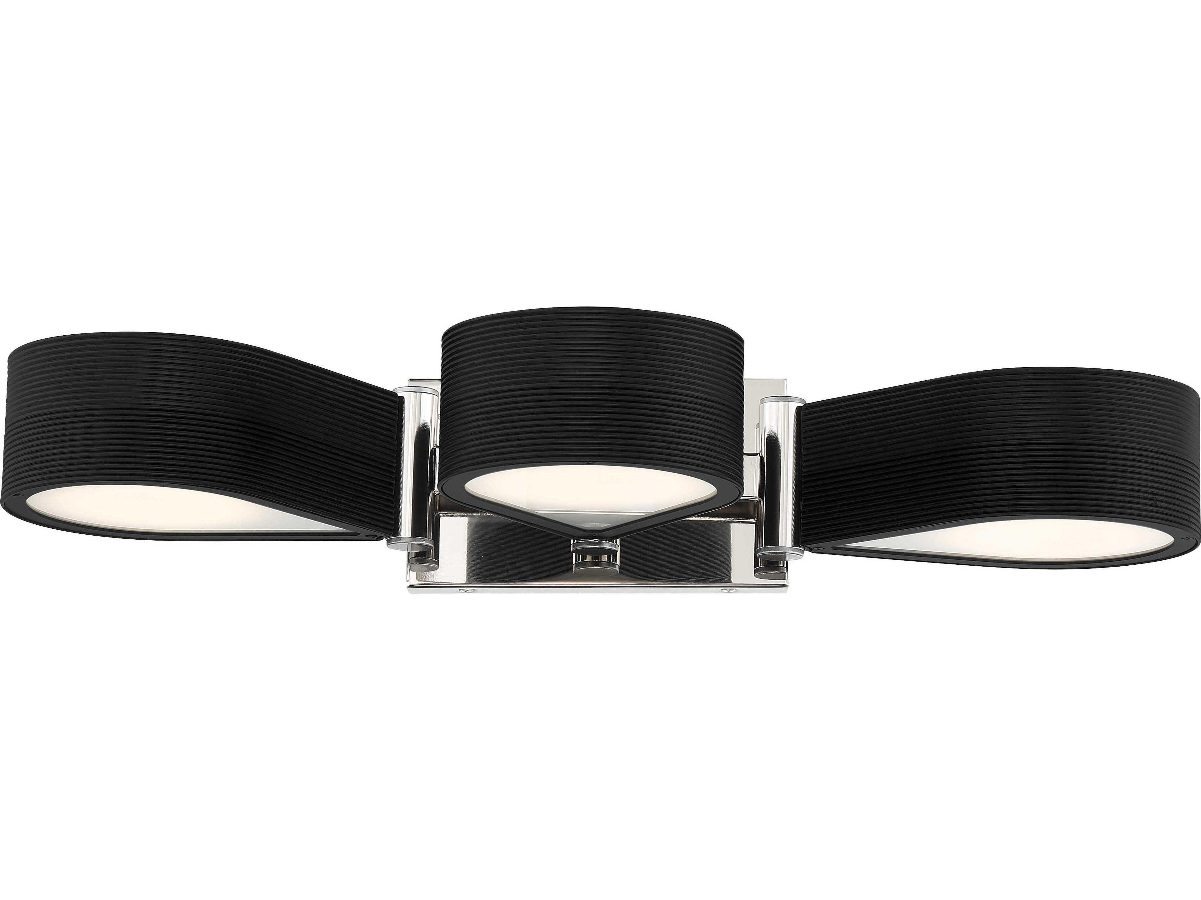 George Kovacs Side Step 3-Light Coal Polished Nickel High Glass LED Vanity Light