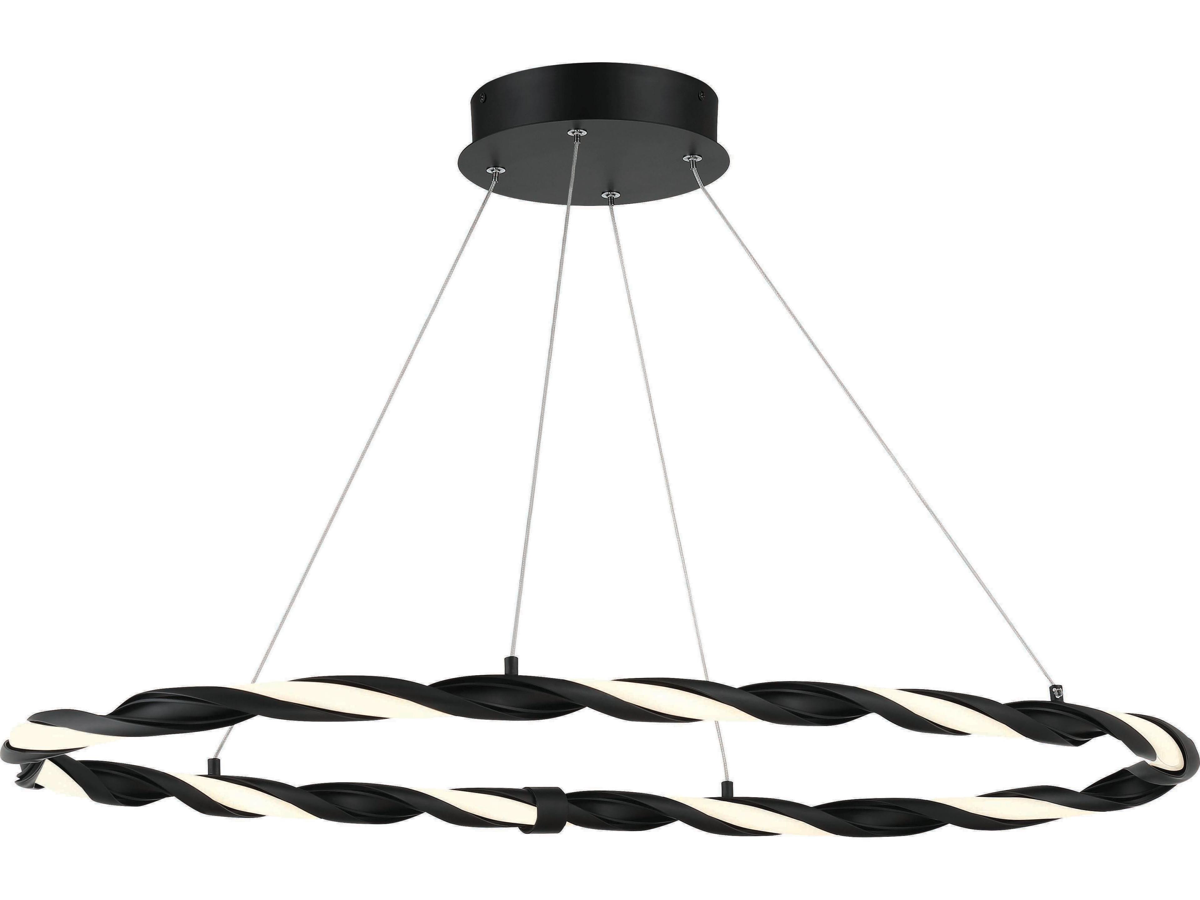 George Kovacs Convolution 1-Light Coal Black LED Round Pendant