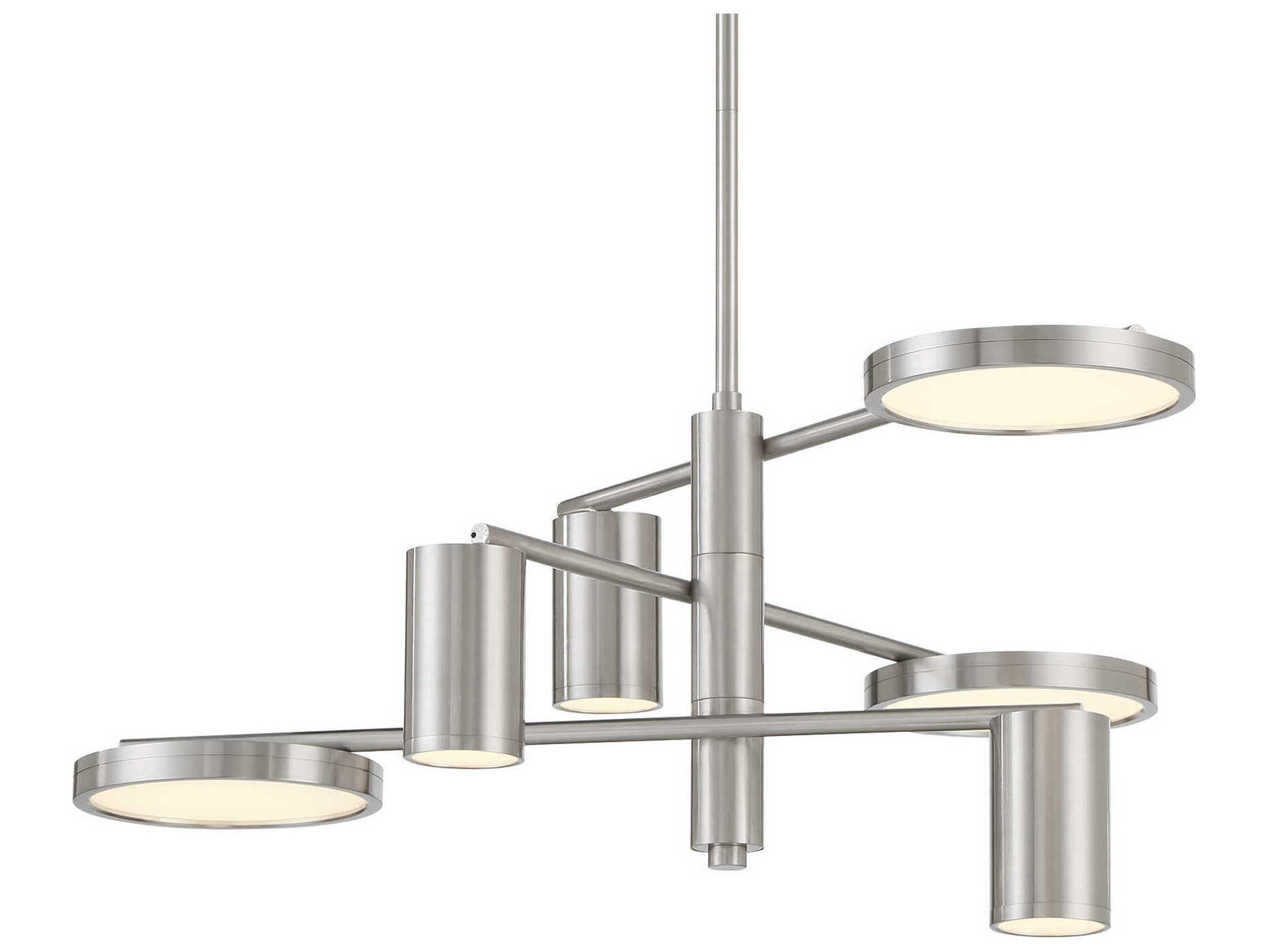 George Kovacs Swivel 6-Light Brushed Nickel Glass LED Chandelier