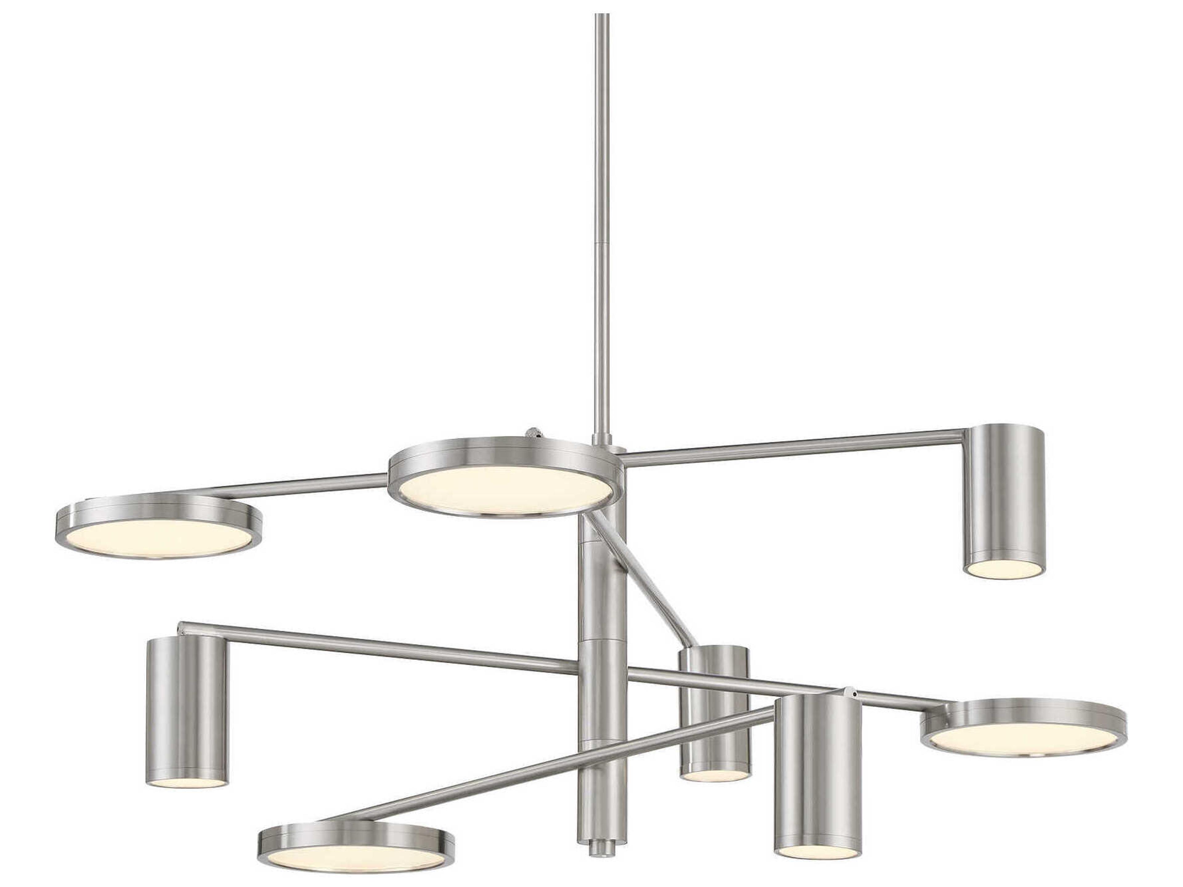 George Kovacs Swivel 8-Light Brushed Nickel Glass LED Chandelier