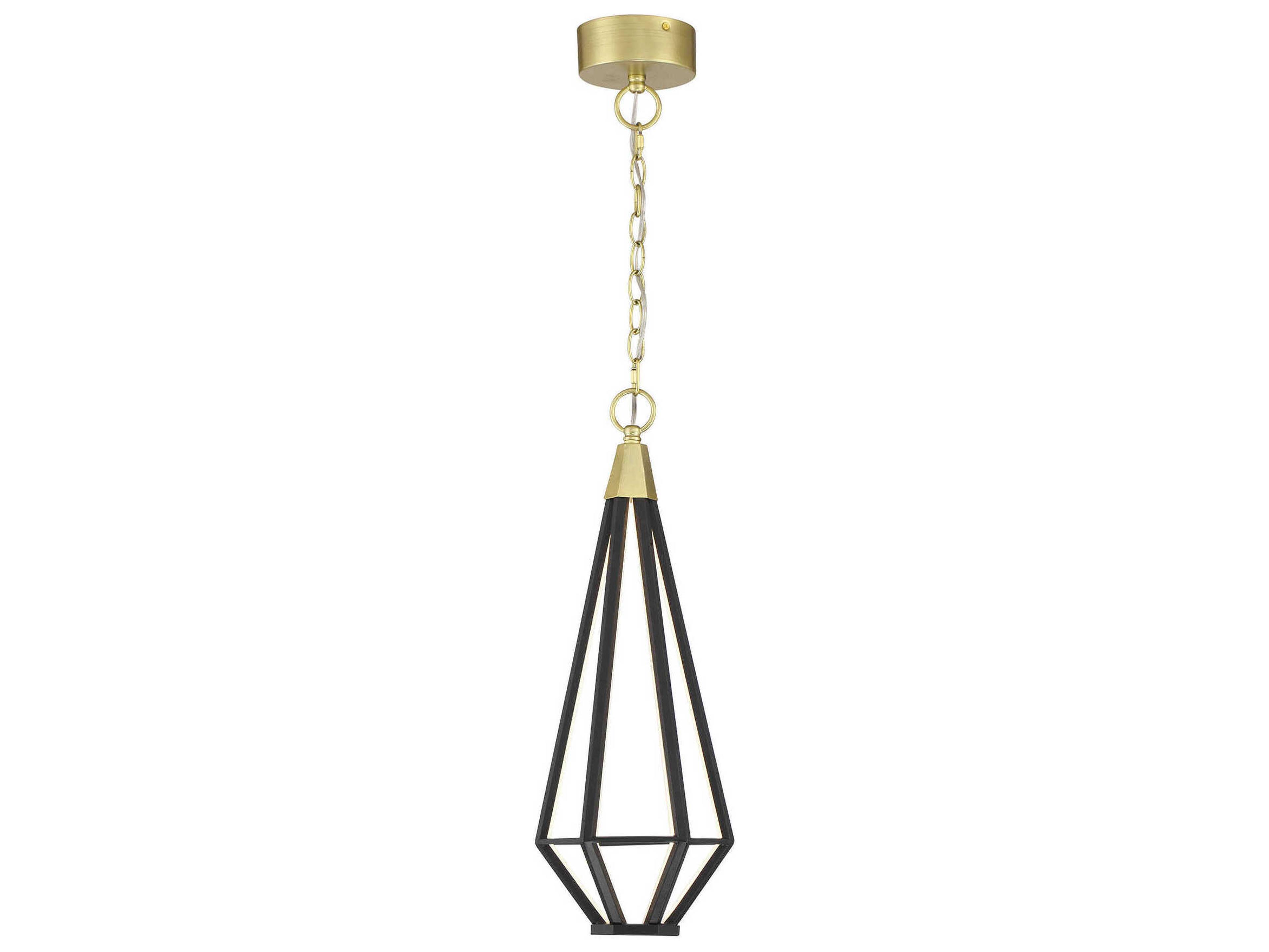 George Kovacs Dripping Gems 1-Light Soft Brass Black LED Geometric Mini Pendant
