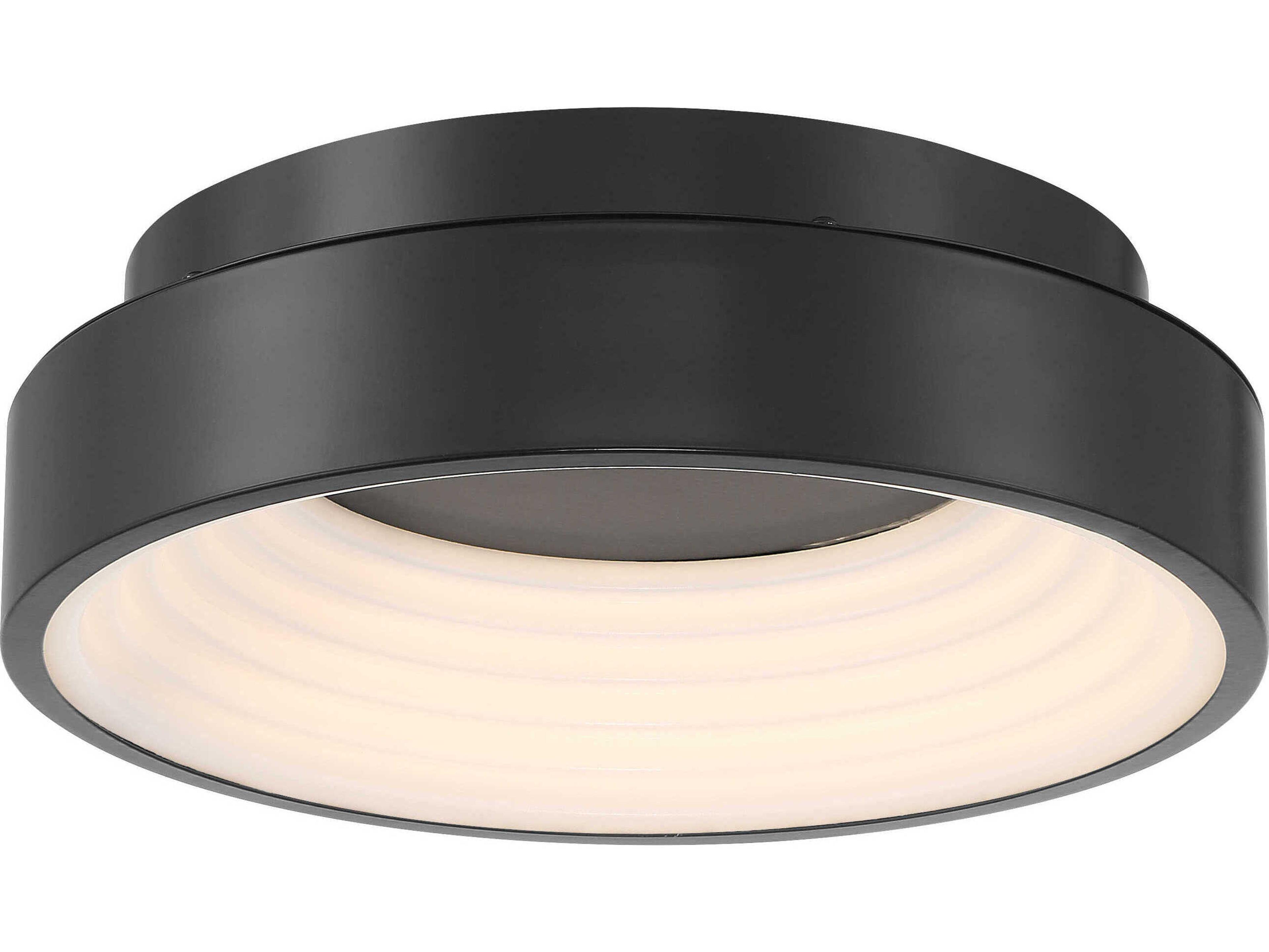 George Kovacs Conc 1-Light Coal Black LED Round Flush Mount