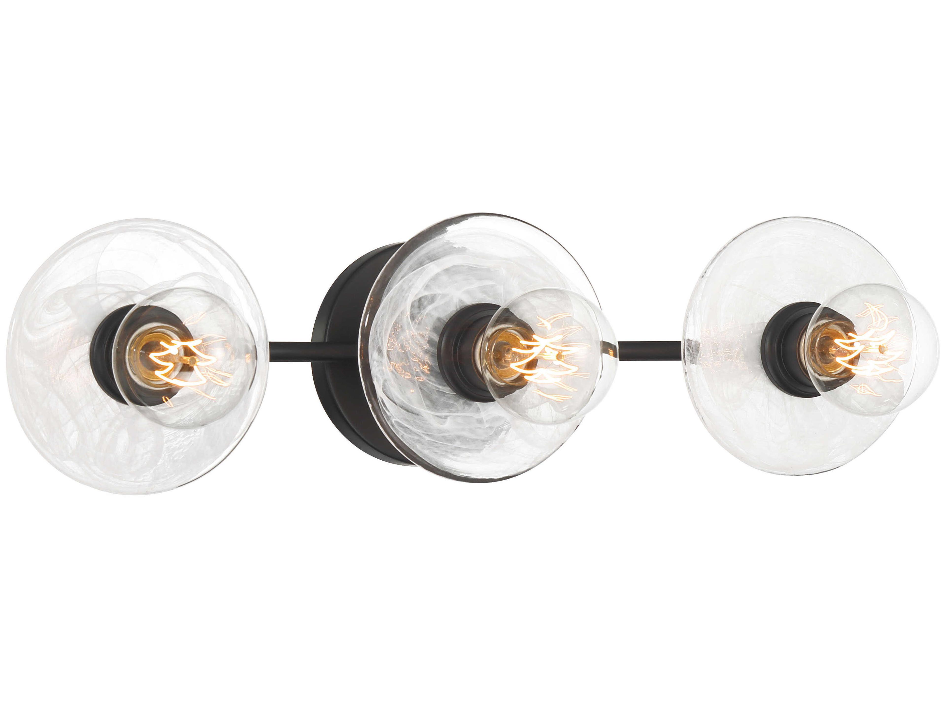 George Kovacs Vapors 3-Light Coal Black Glass Vanity Light