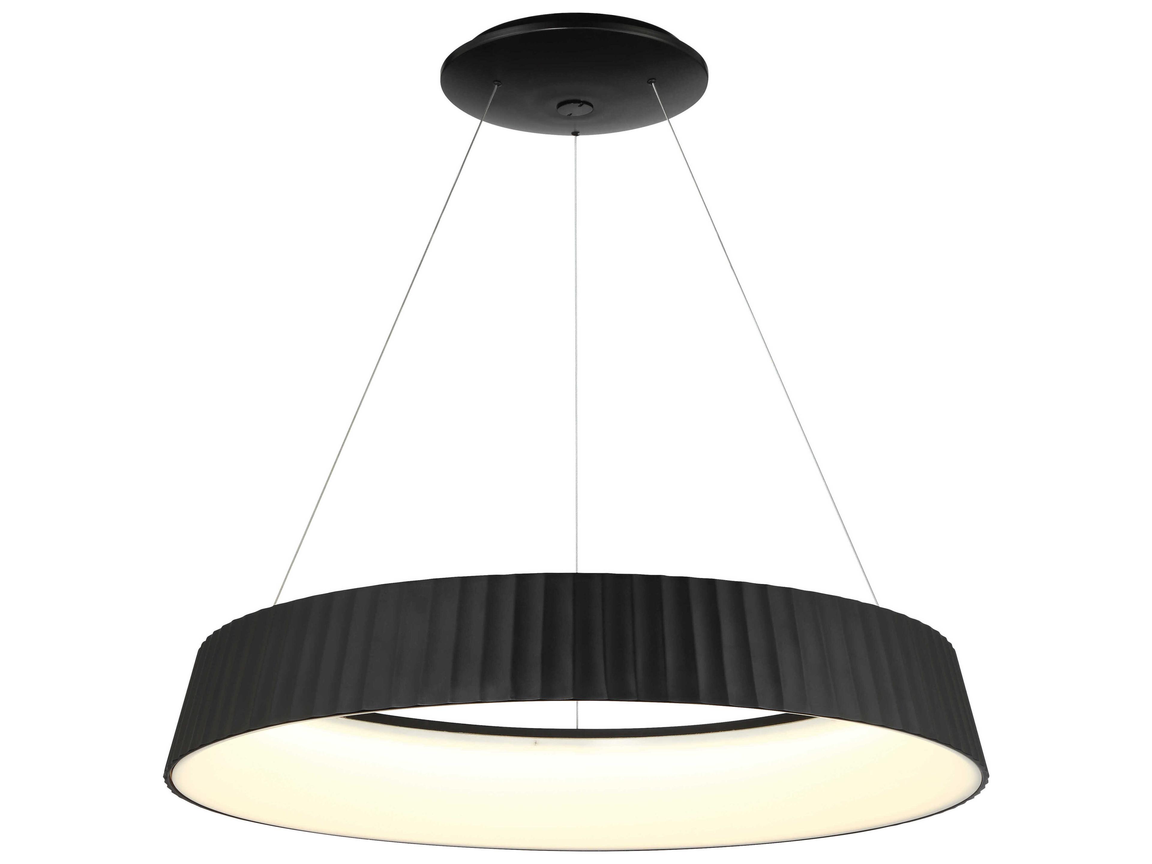 Star Gate 1-Light Coal Black Round Pendant