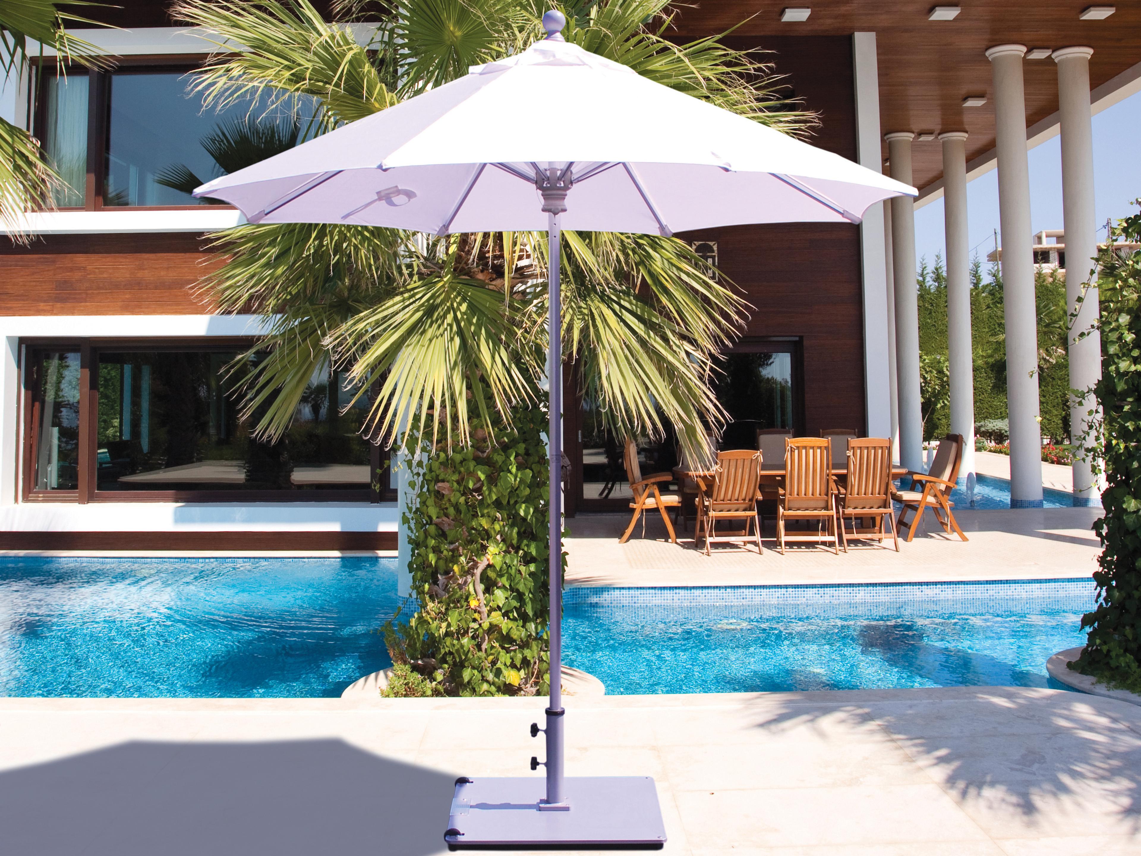 Galtech Quick Ship Commercial Aluminum 7.5 Foot Octagon Push Up Lift Outdoor Umbrella