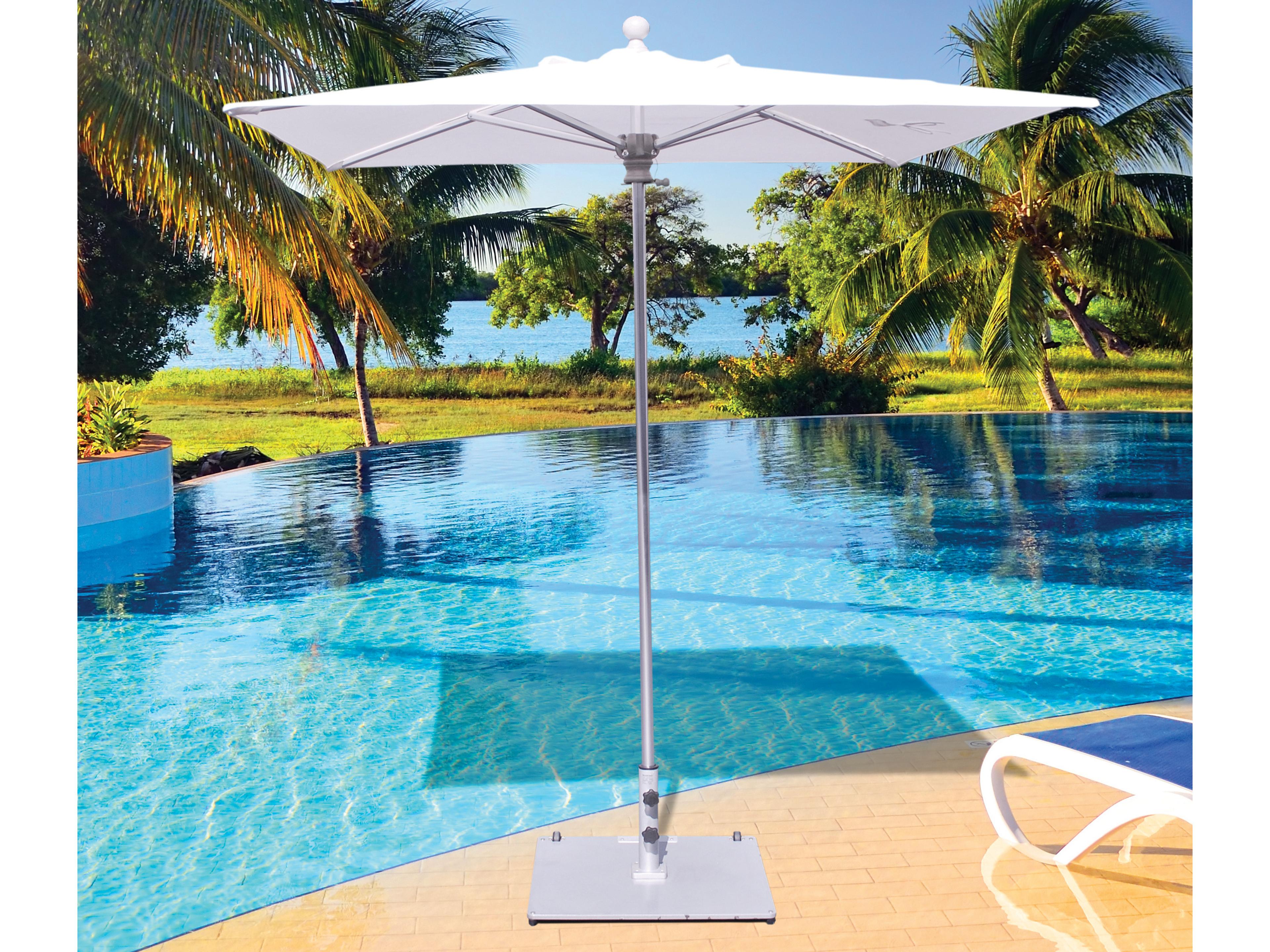 Galtech Quick Ship Commercial Aluminum 6 Foot Square Push Up Lift Outdoor Patio Umbrella