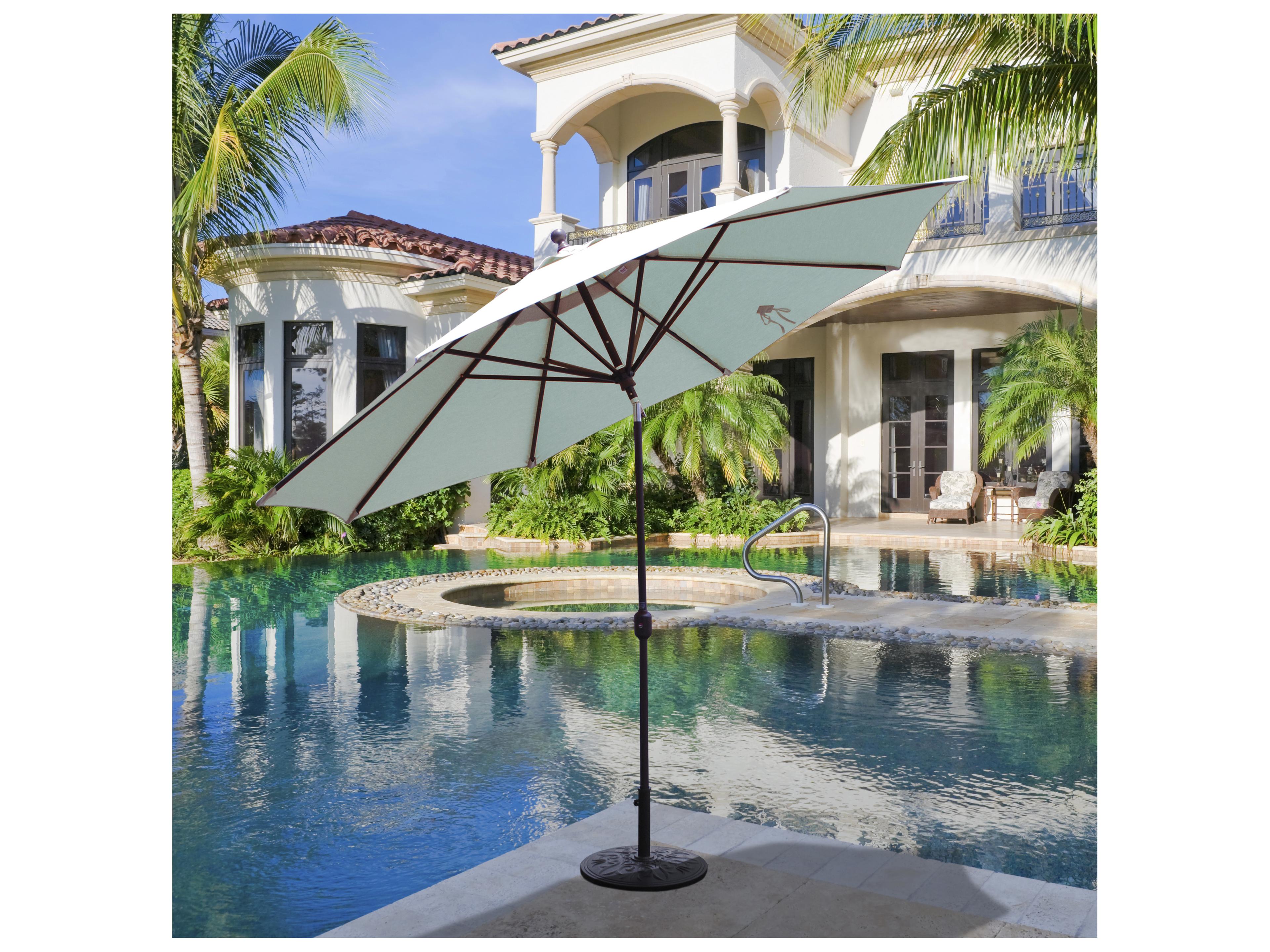 Galtech Quick Ship Aluminum 11 Foot Octagon Auto Tilt Crank Lift Outdoor Umbrella