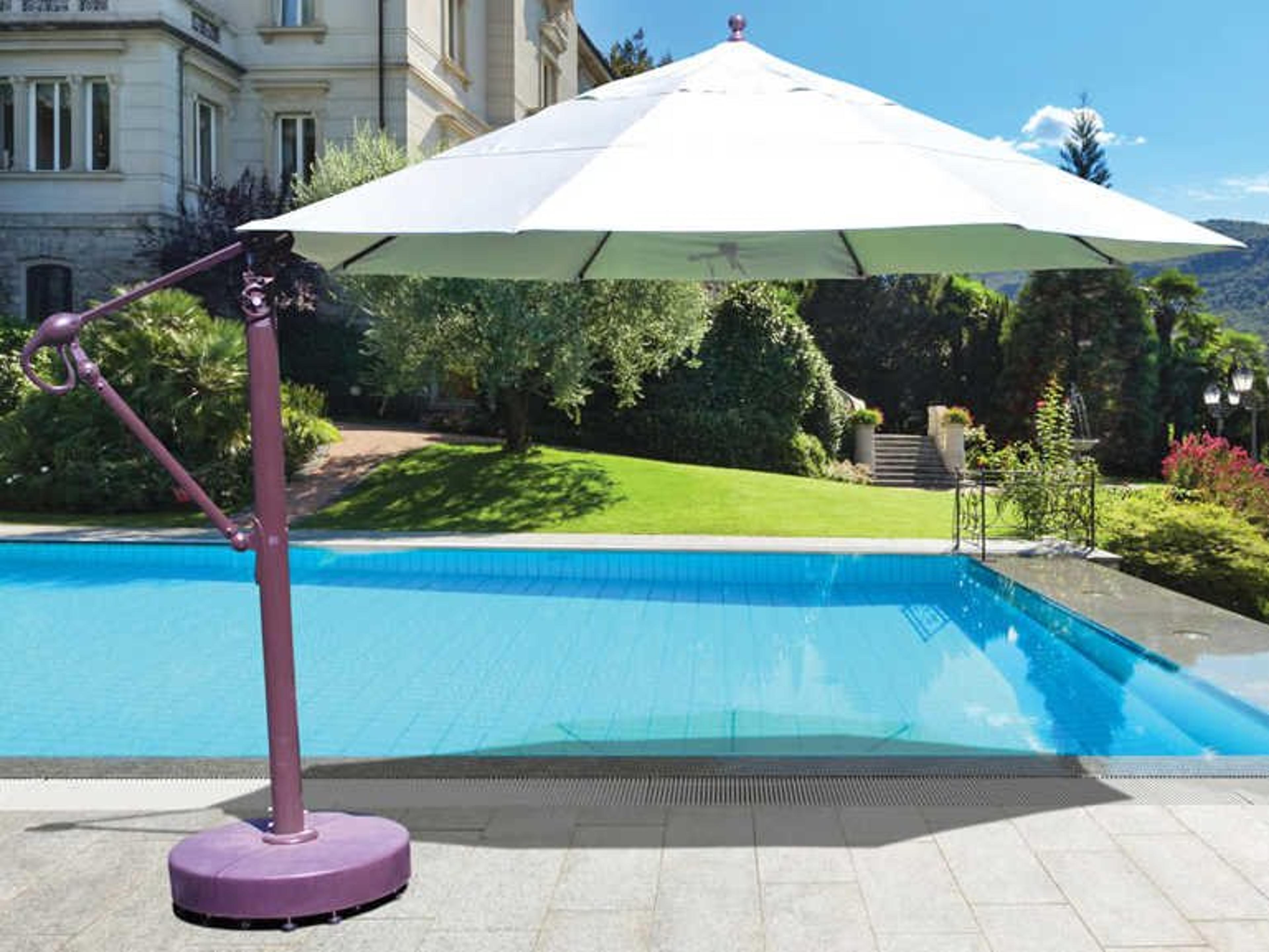 Galtech Quick Ship Cantilever Aluminum 13 Foot Octagon Manual Lift Outdoor Umbrella