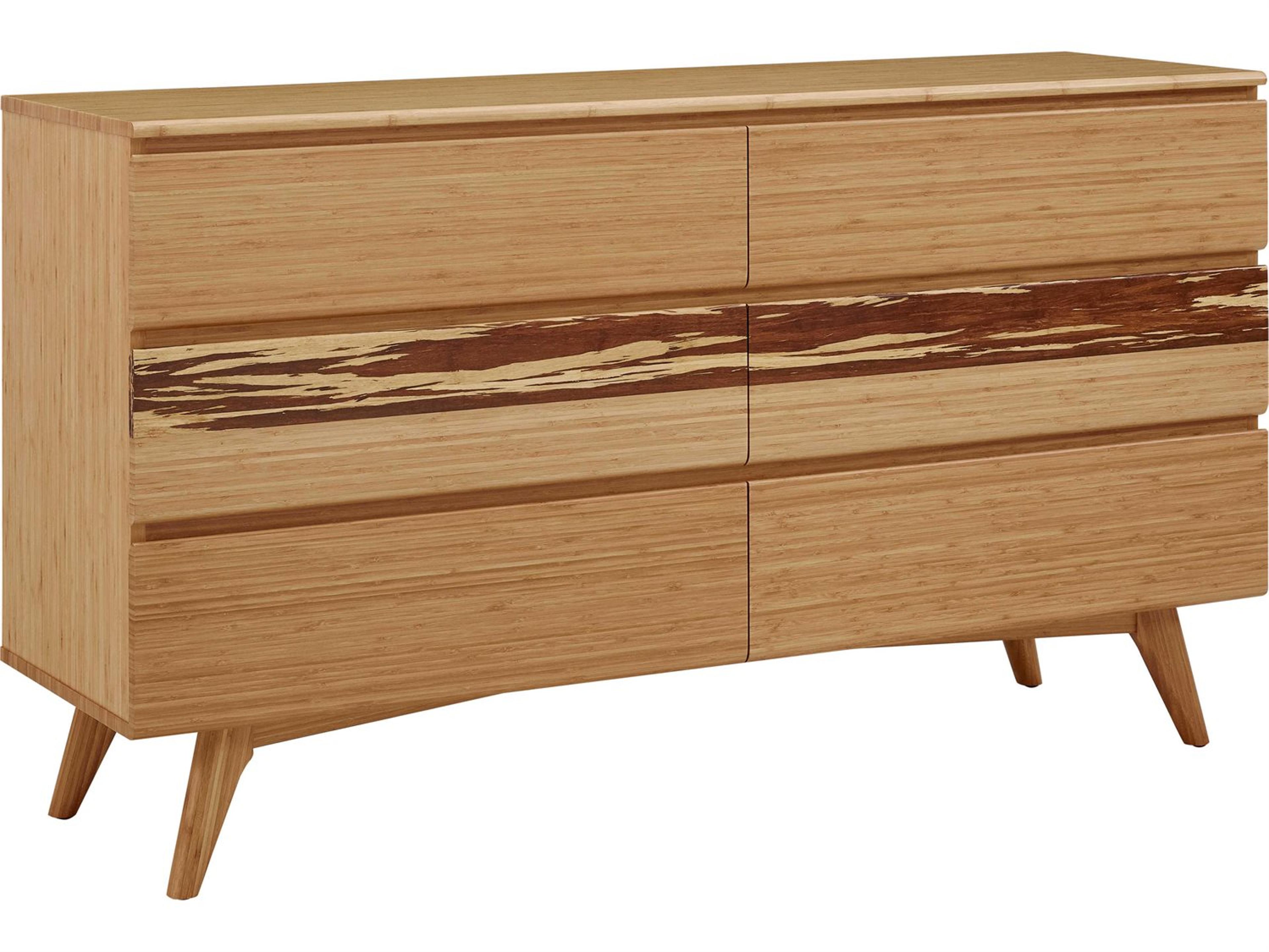 Greenington Azara 6-Drawers Brown Bamboo Wood Double Dresser