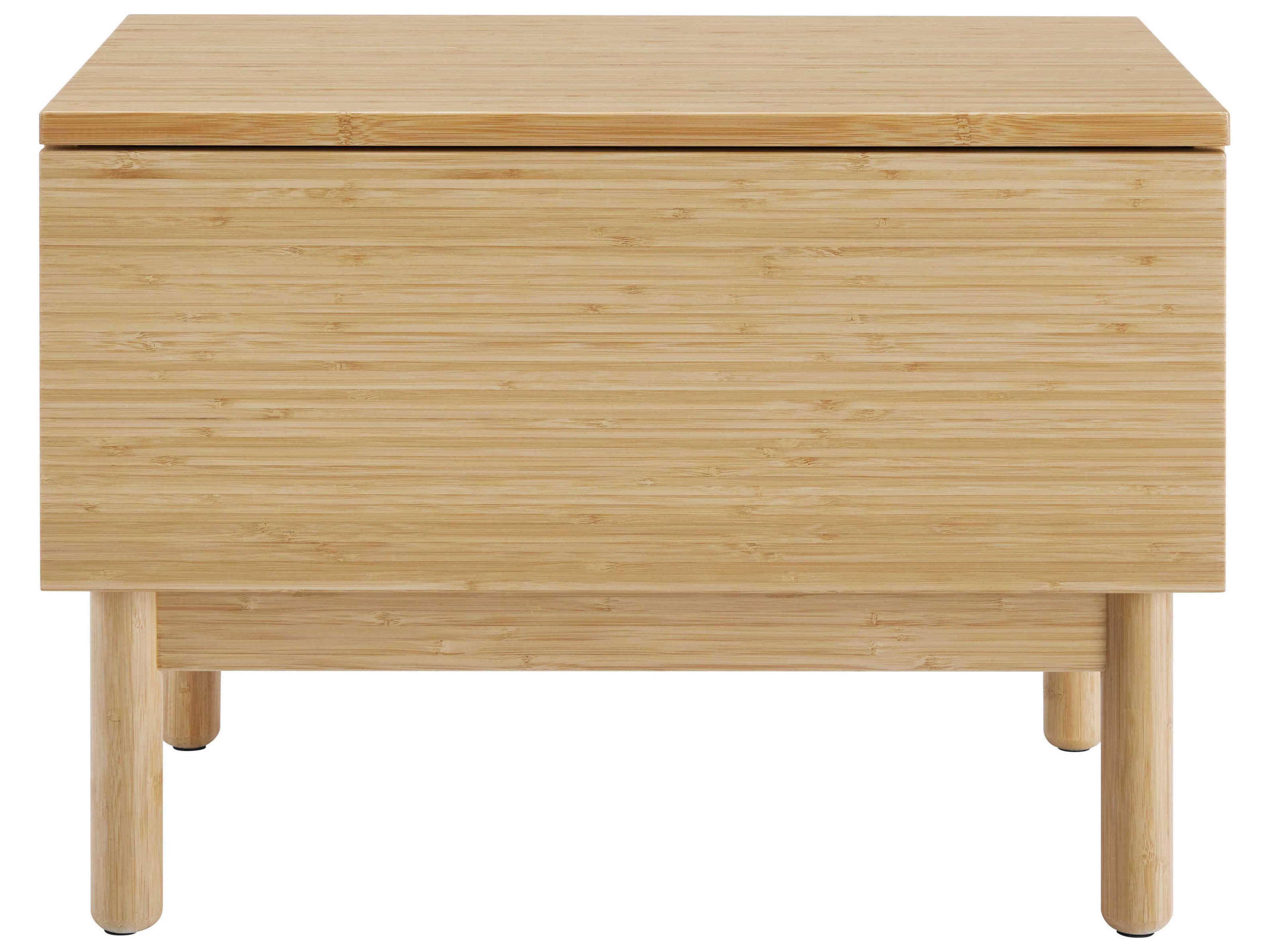 Monterey 1-Drawer Brown Bamboo Wood Chest Nightstand