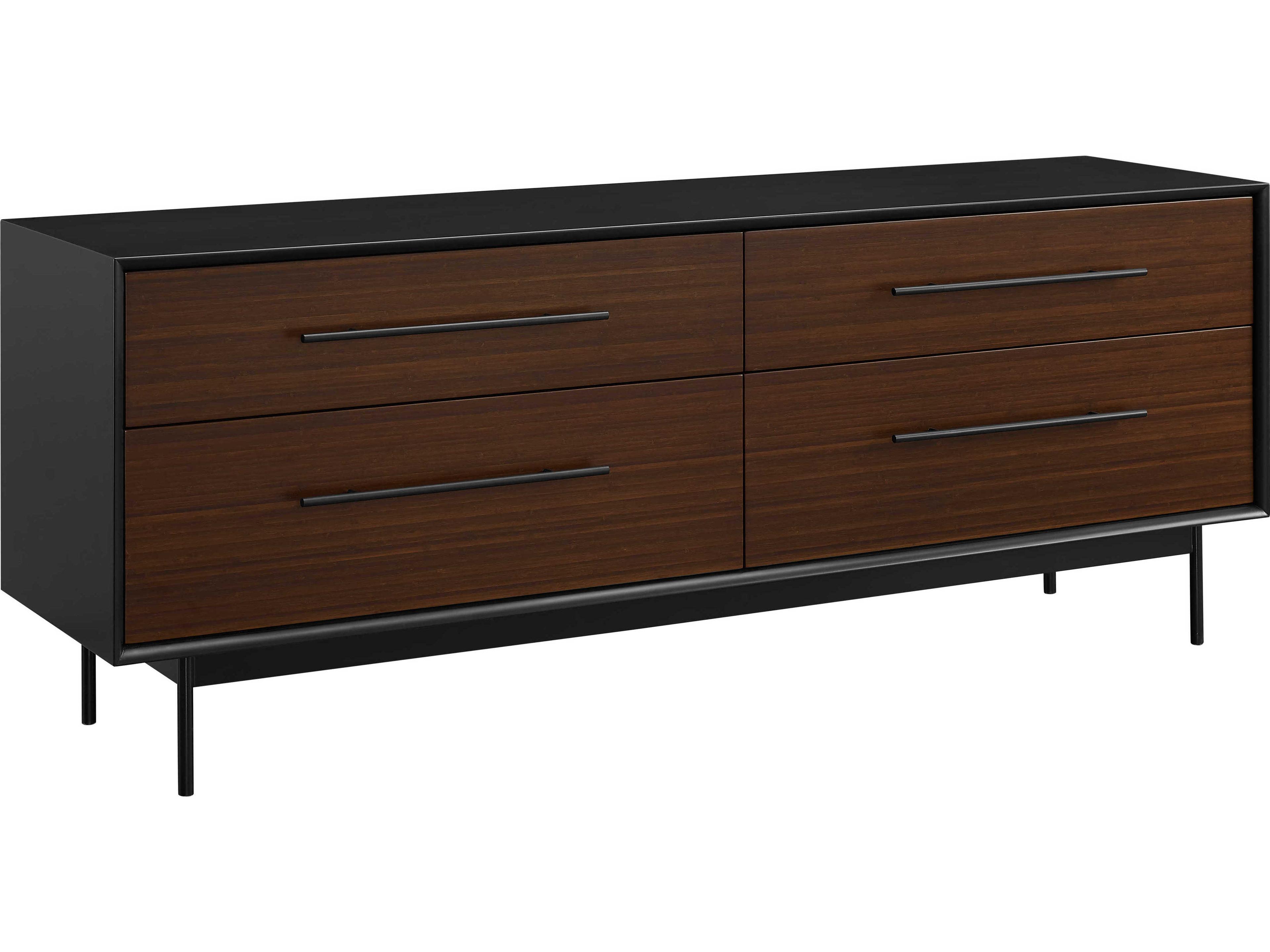Greenington Park Avenue 4-Drawers Black Bamboo Wood Double Dresser