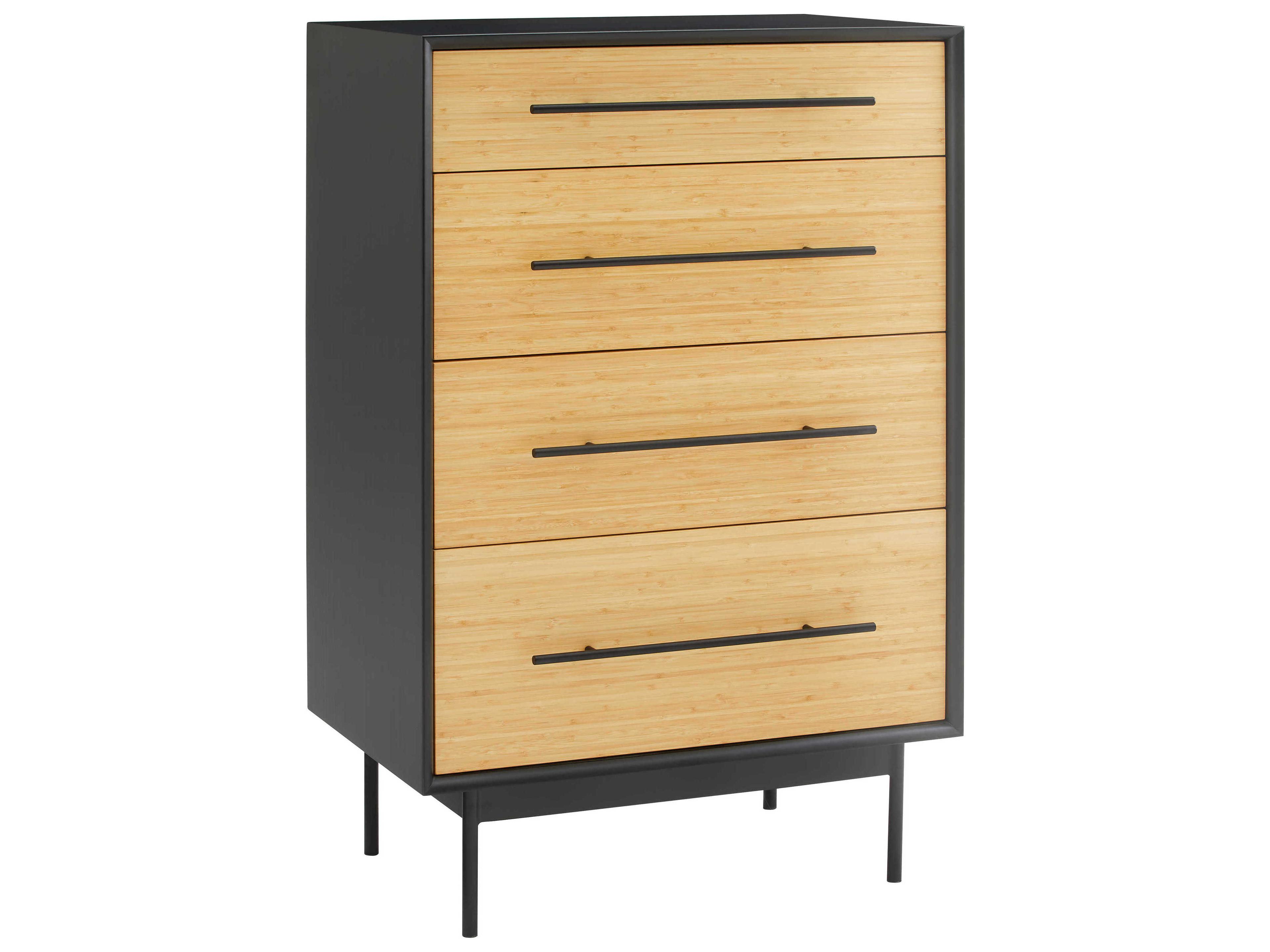 Greenington Santa Cruz 4-Drawers Wheat Black Bamboo Wood Accent Chest