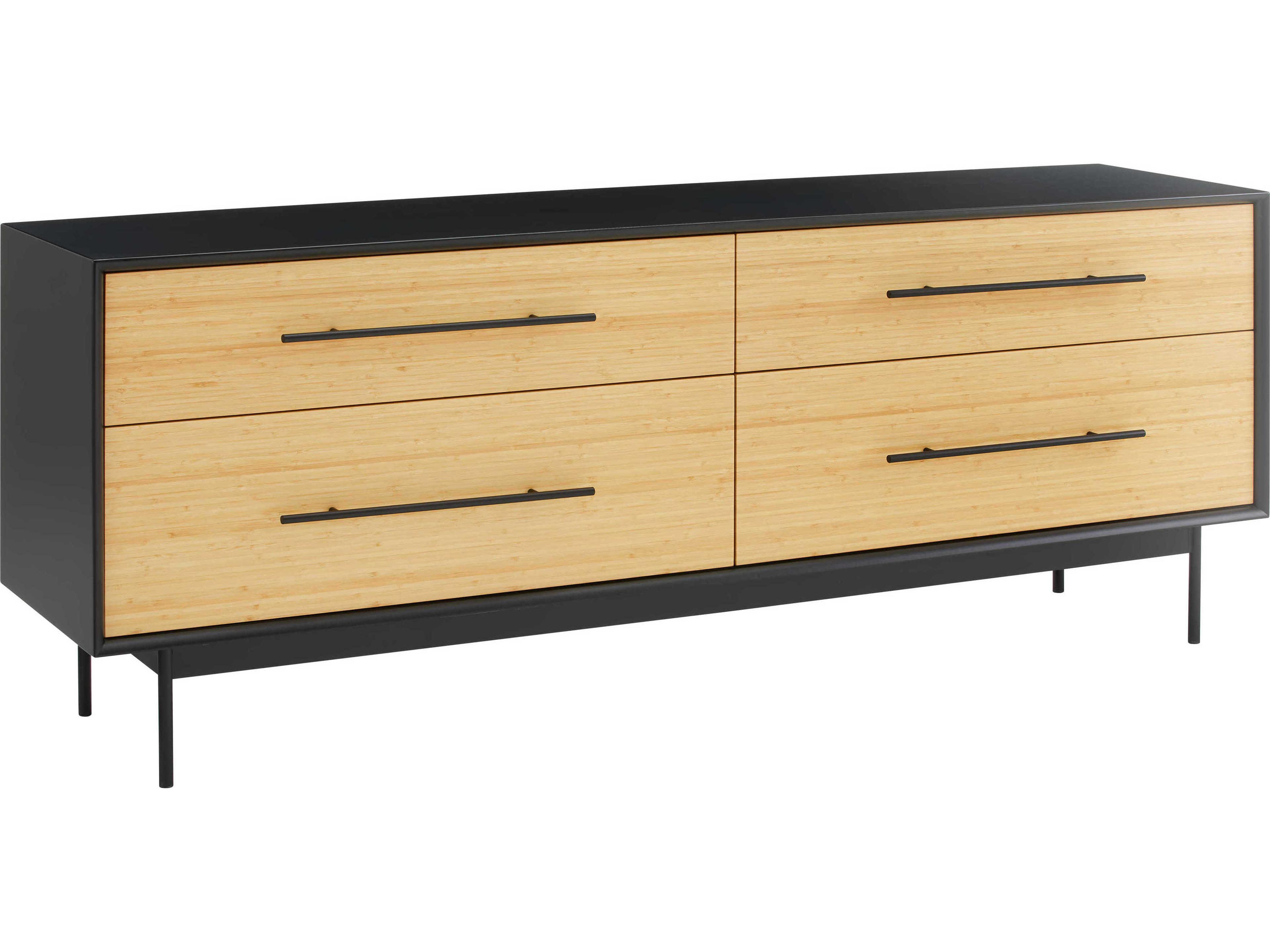 Greenington Santa Cruz 4-Drawers Black Barnwood Double Dresser