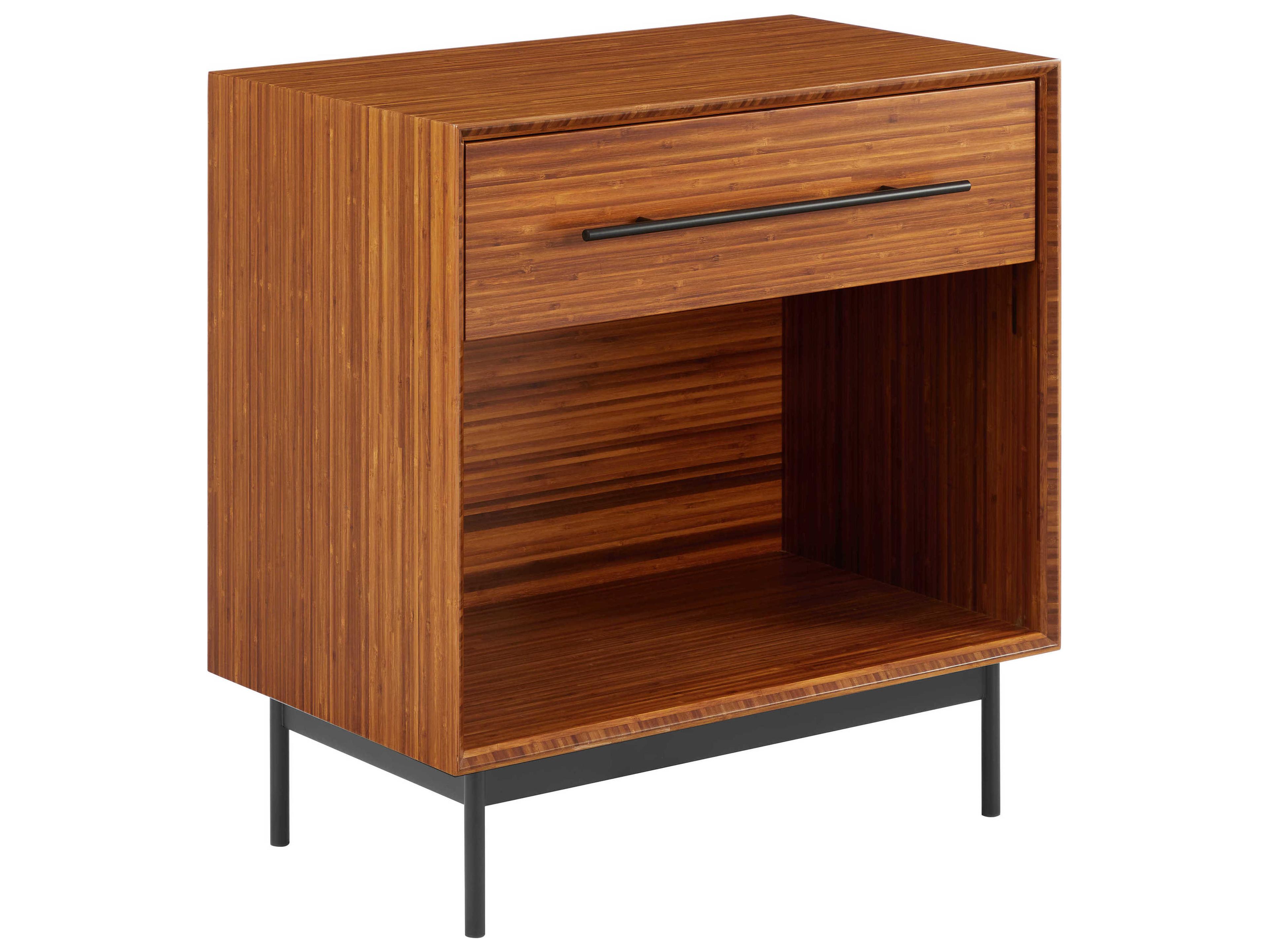 Greenington Taylor 1-Drawer Brown Bamboo Wood Nightstand