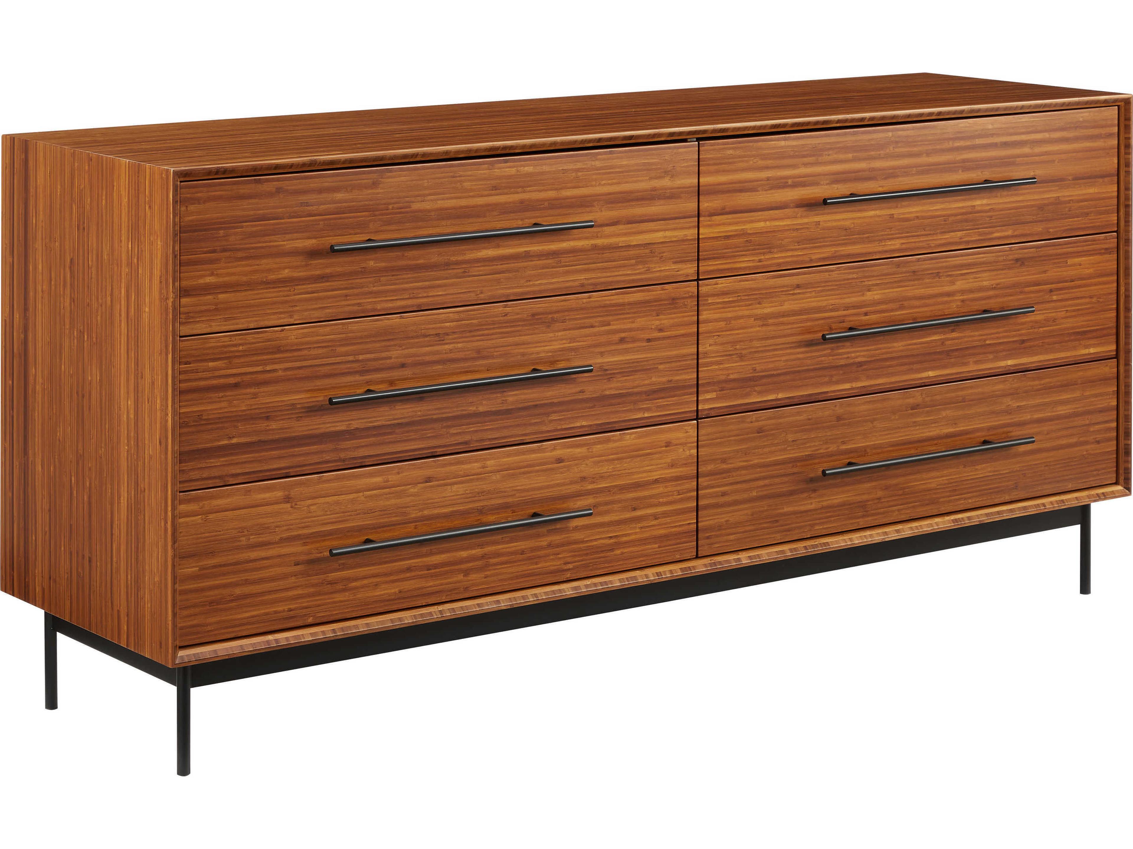 Greenington Taylor 6-Drawers Brown Bamboo Wood Double Dresser