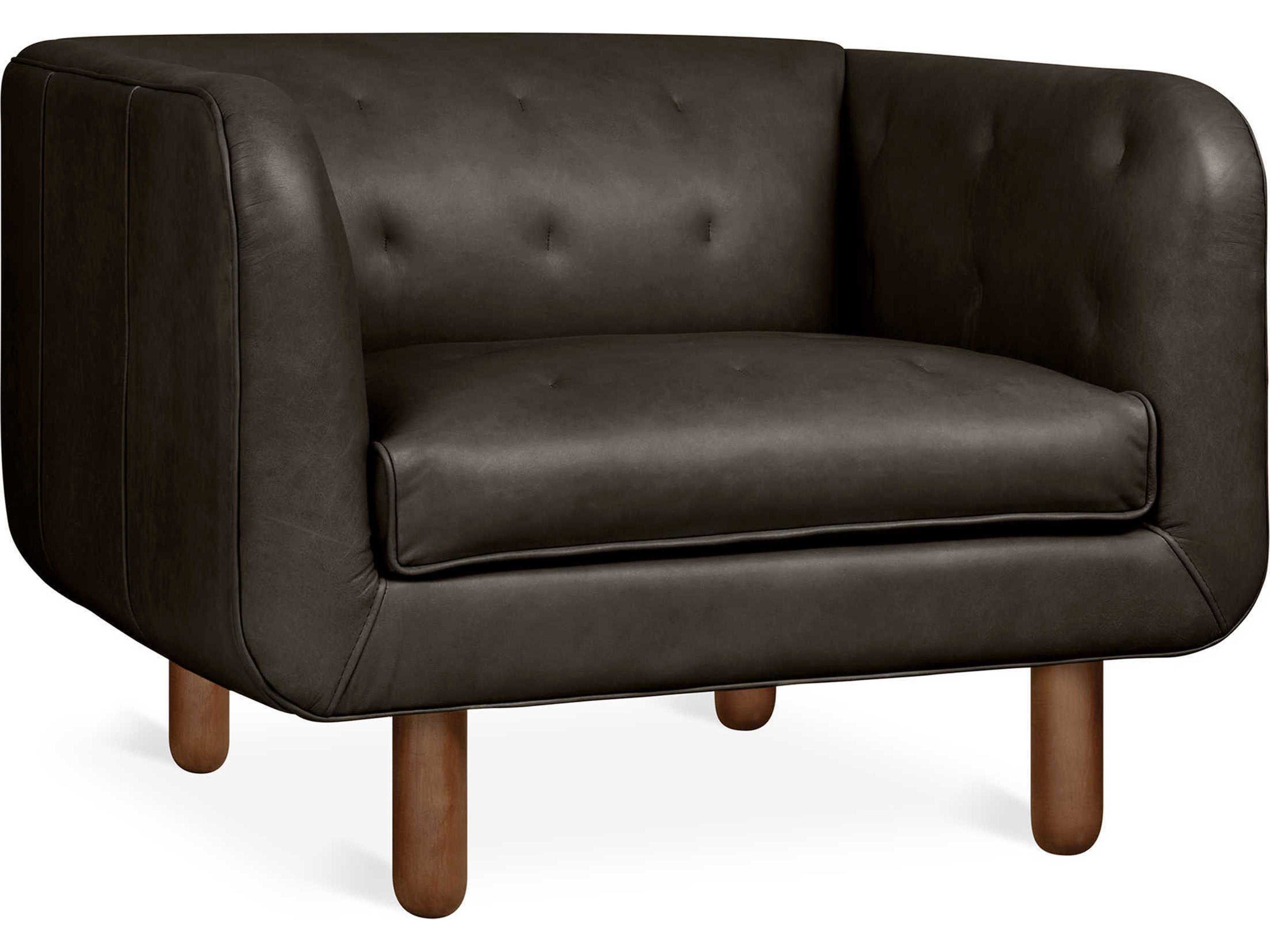Gus* Modern Beaconsfield Black Leather Accent Chair