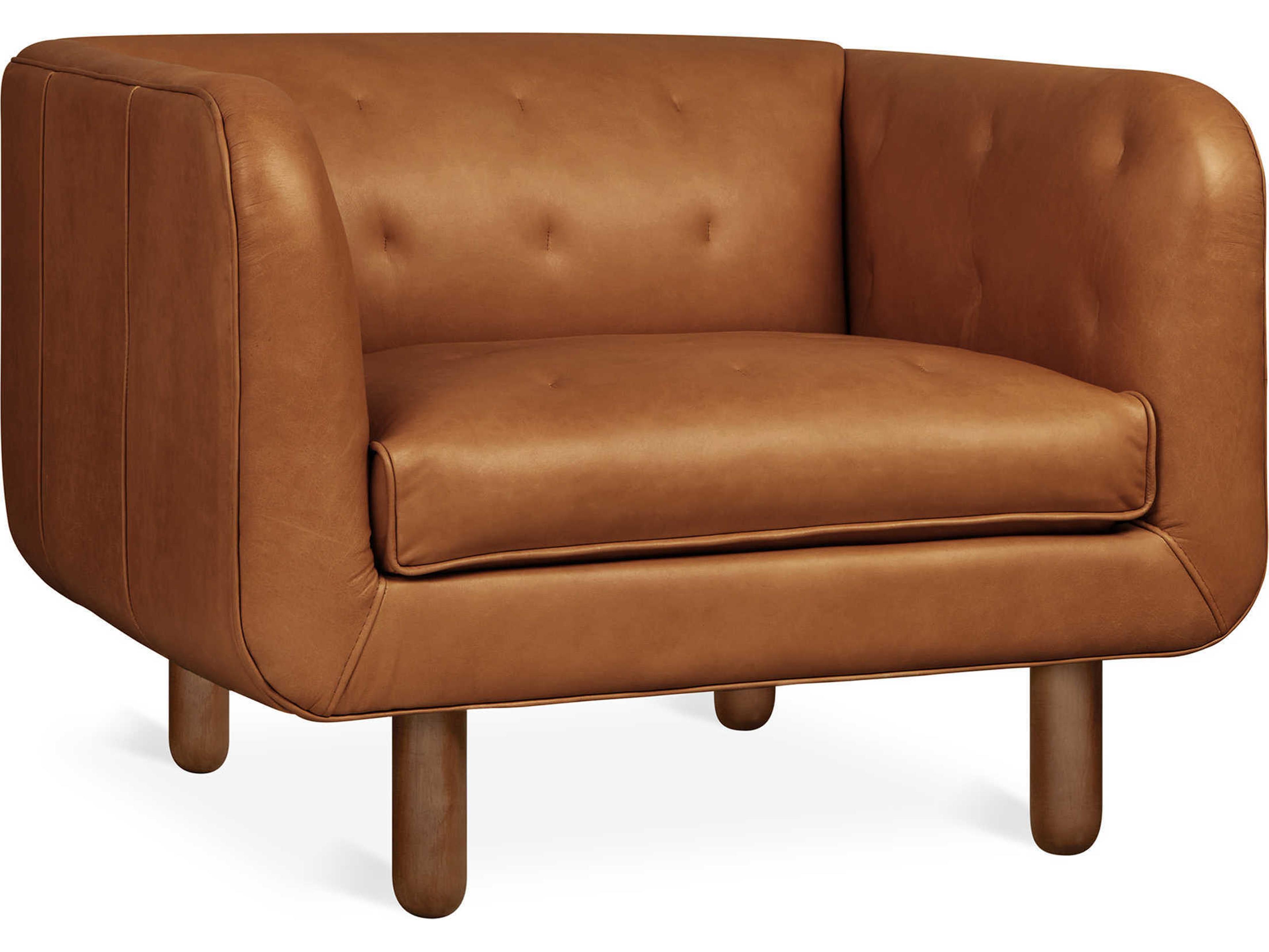 Gus* Modern Beaconsfield Brown Leather Accent Chair