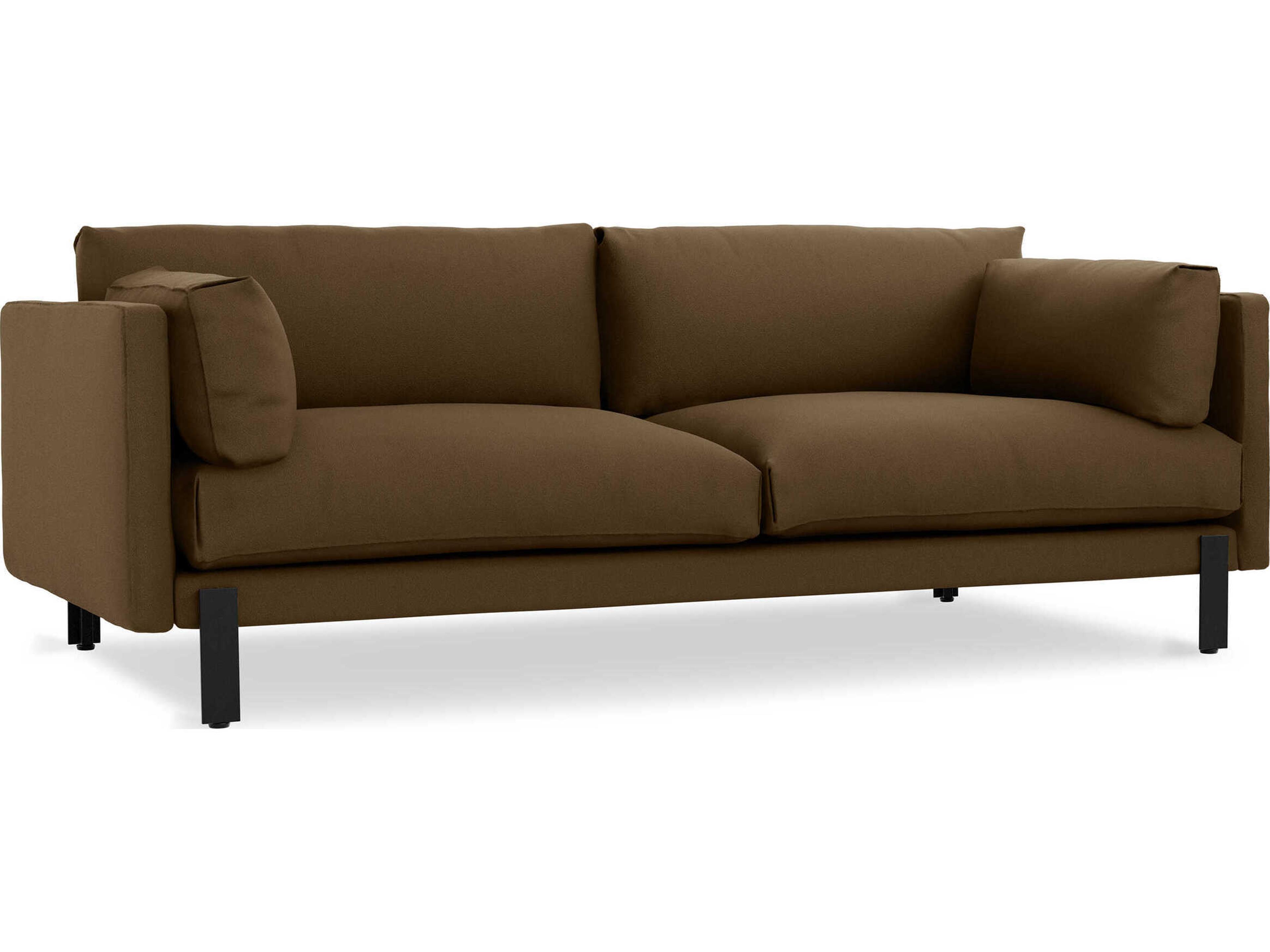 Gus* Modern Silverlake Velvet Cocoa Brown Upholstered Sofa