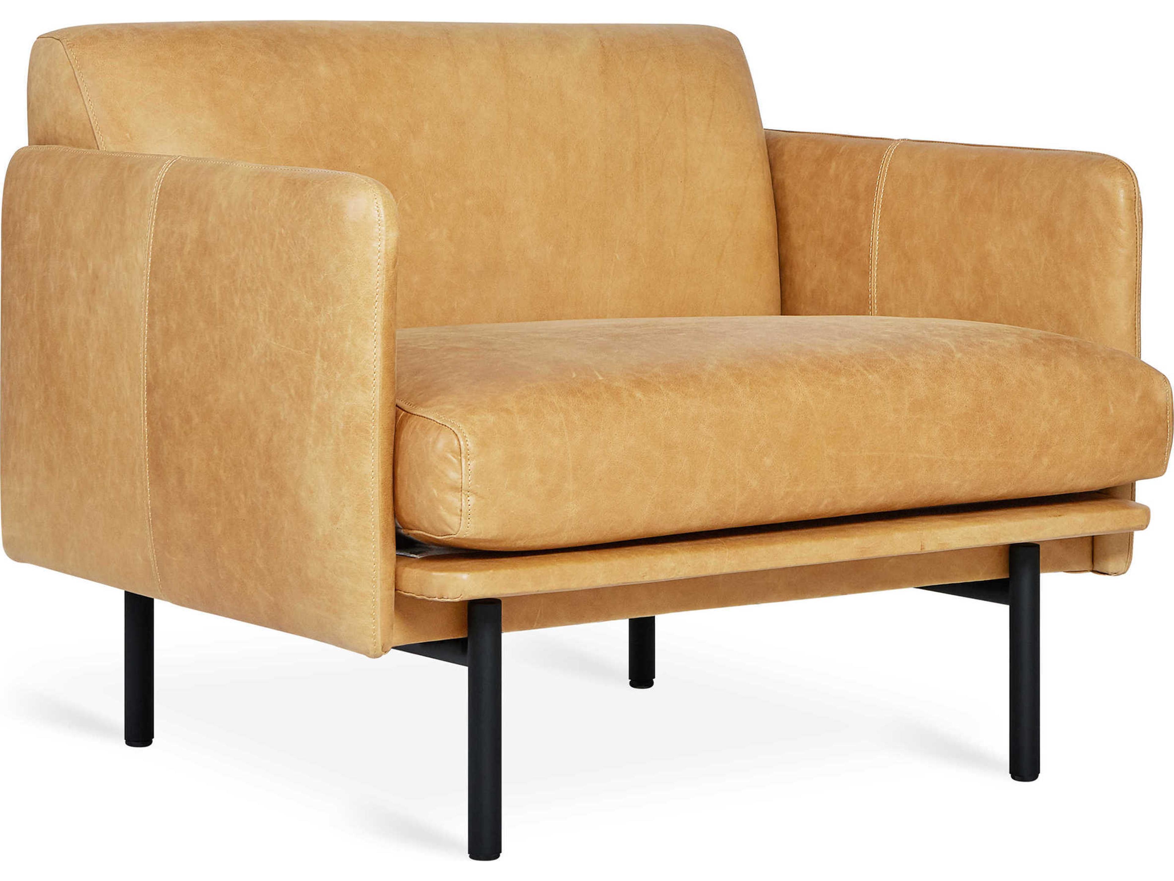 Gus* Modern Foundry Brown Leather Accent Chair