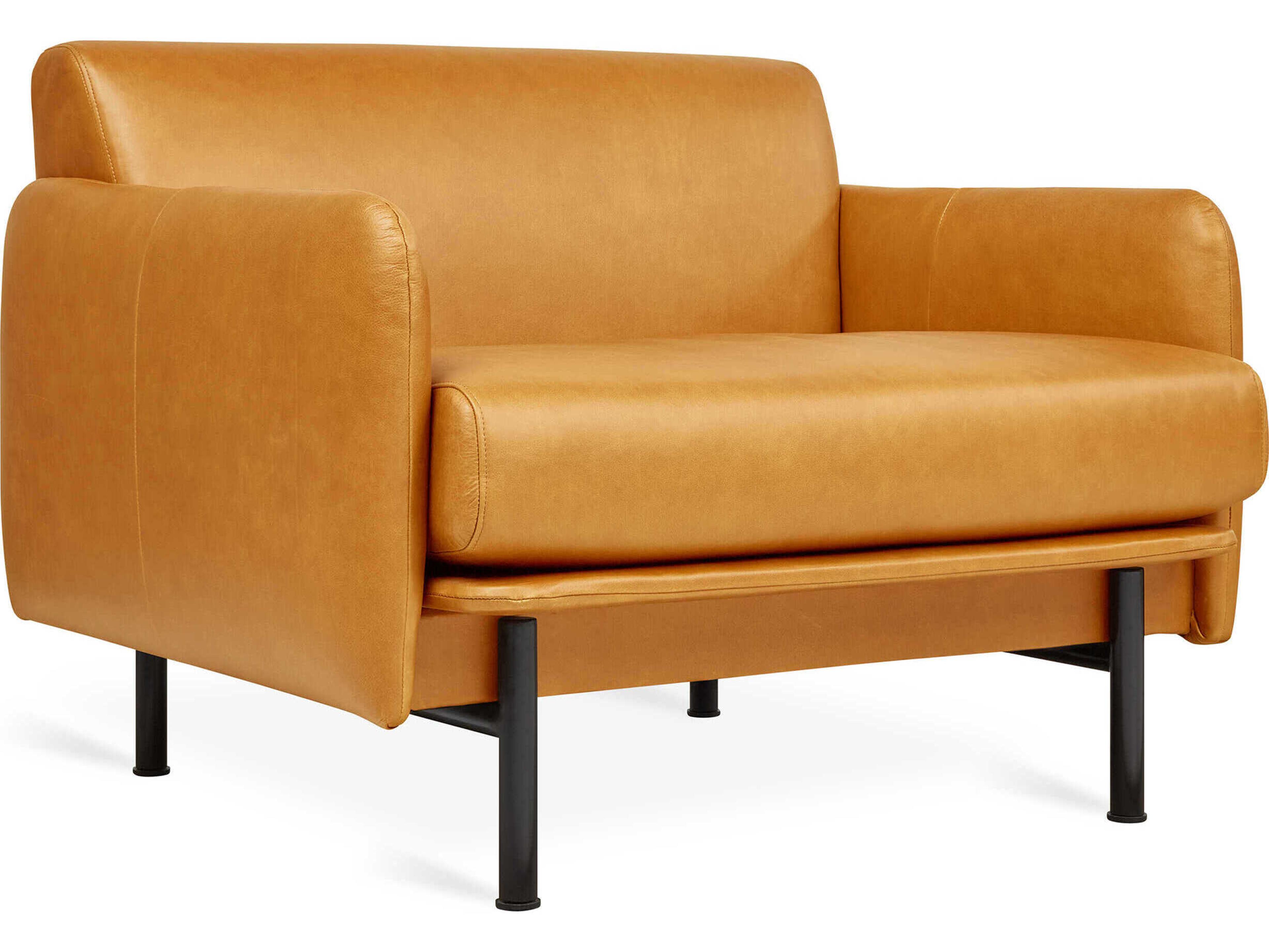 Gus* Modern Foundry Brown Leather Accent Chair