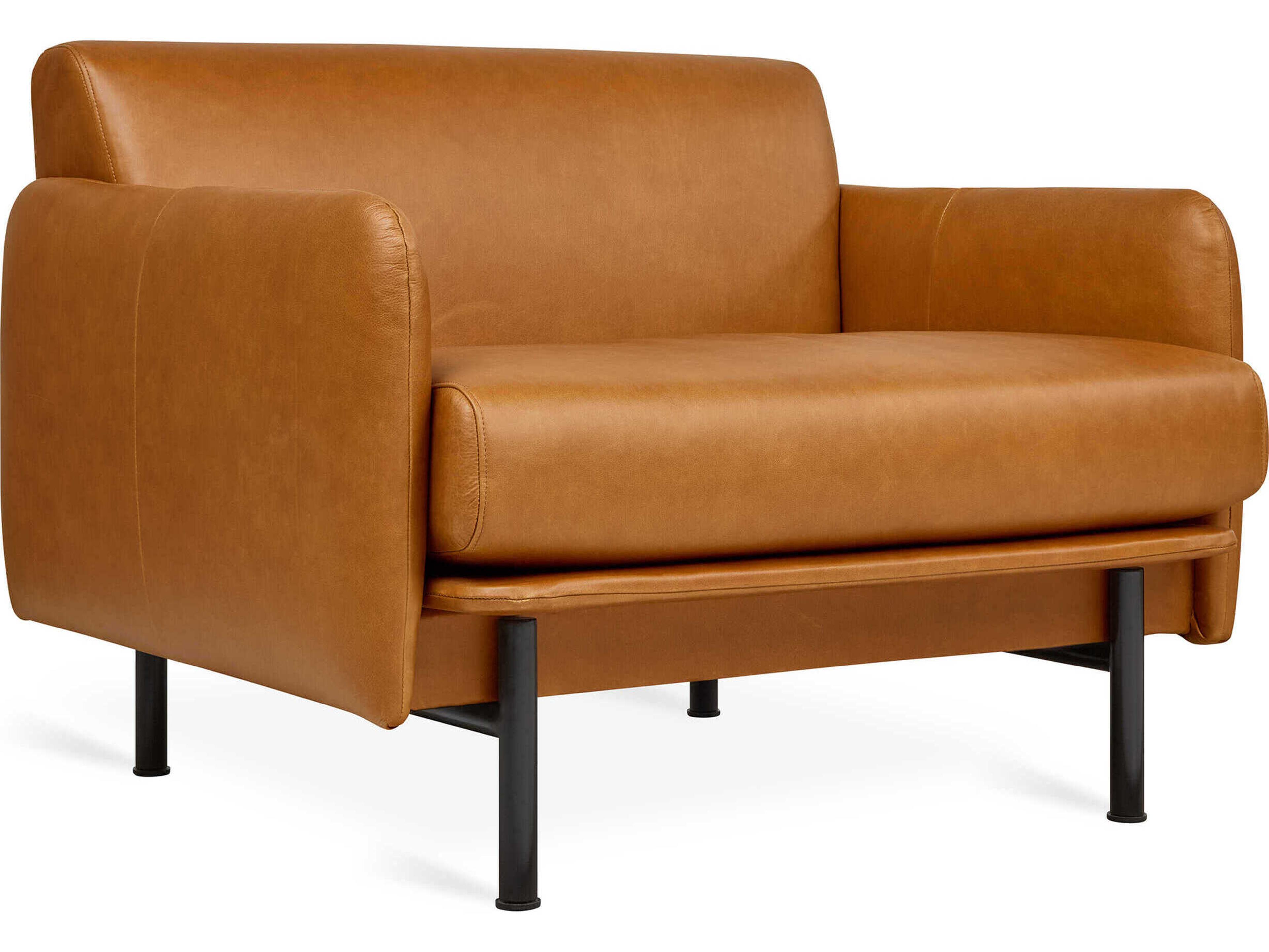 Gus* Modern Foundry Brown Leather Accent Chair