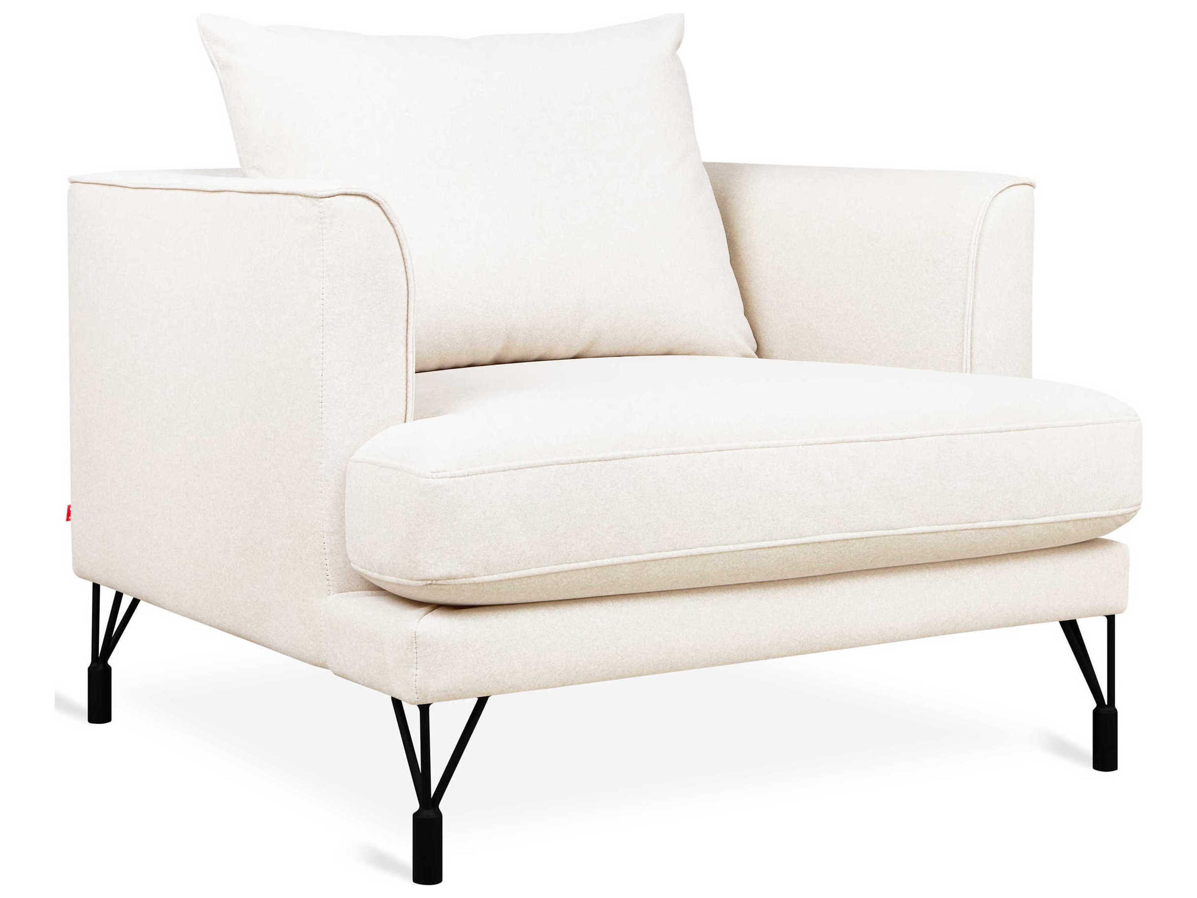 Gus* Modern Highline White Fabric Accent Chair