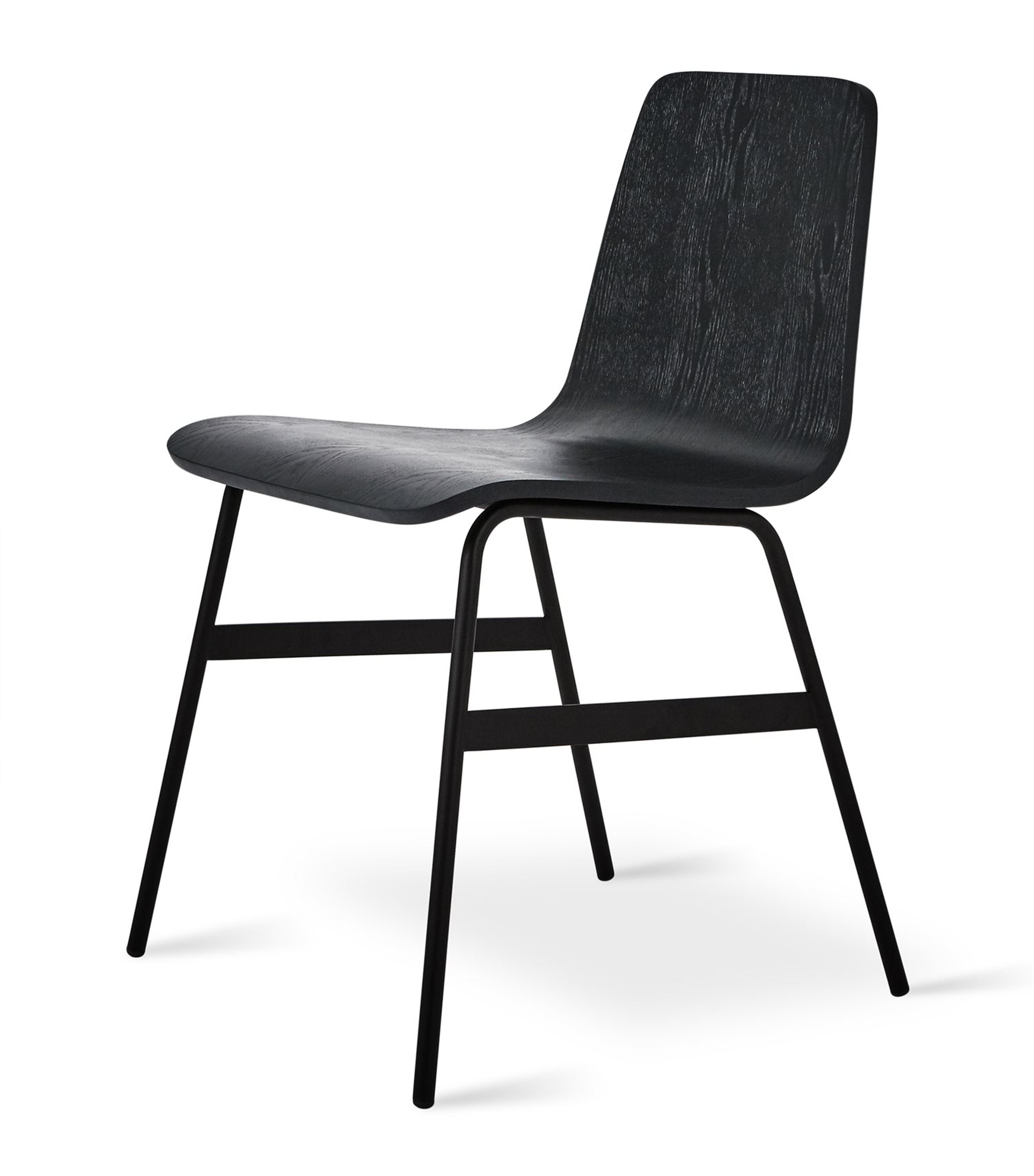 Gus* Modern Lecture Ash Wood Black Side Dining Chair