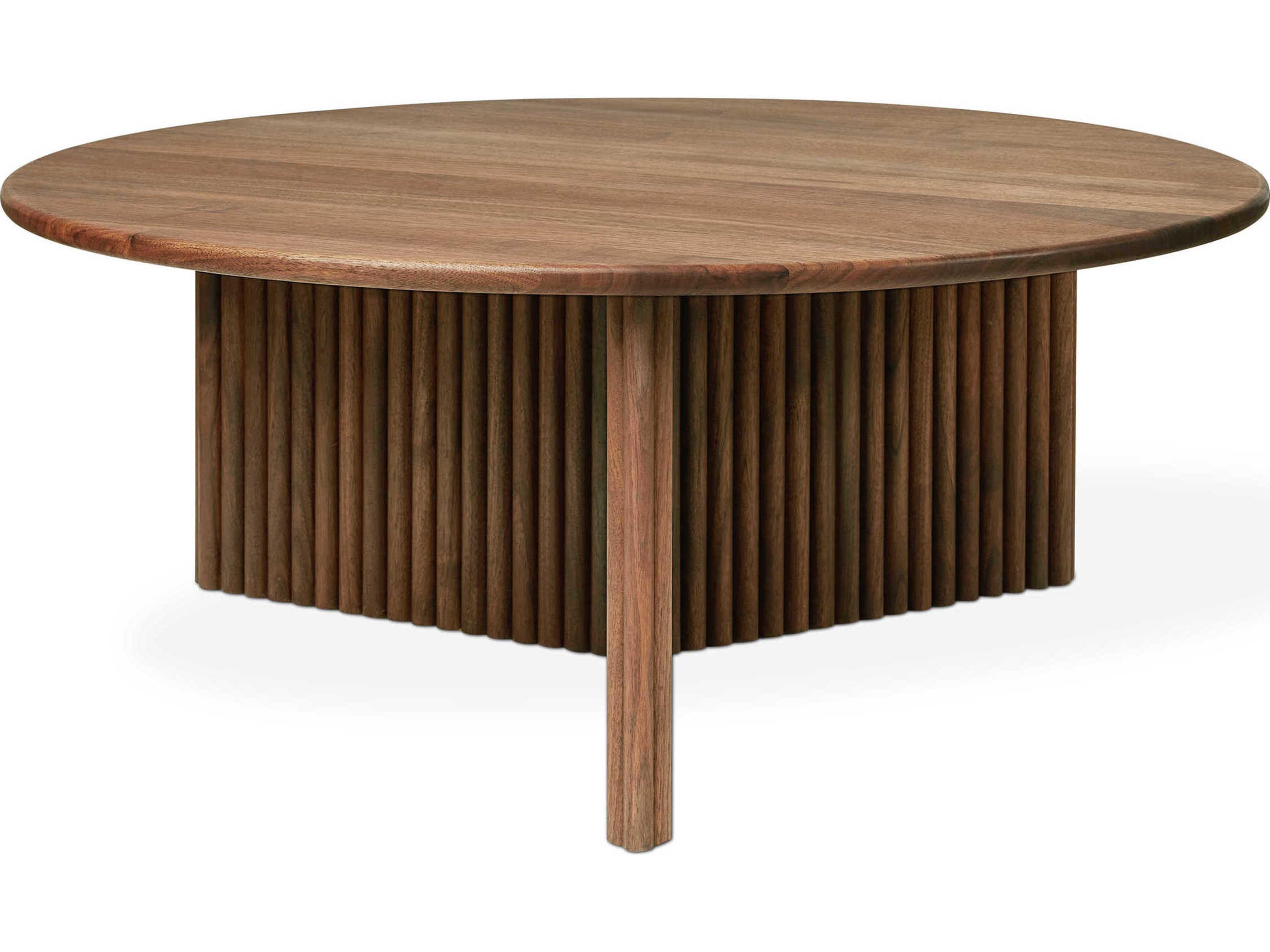 Gus* Modern Odeon Round Wood Walnut Coffee Table
