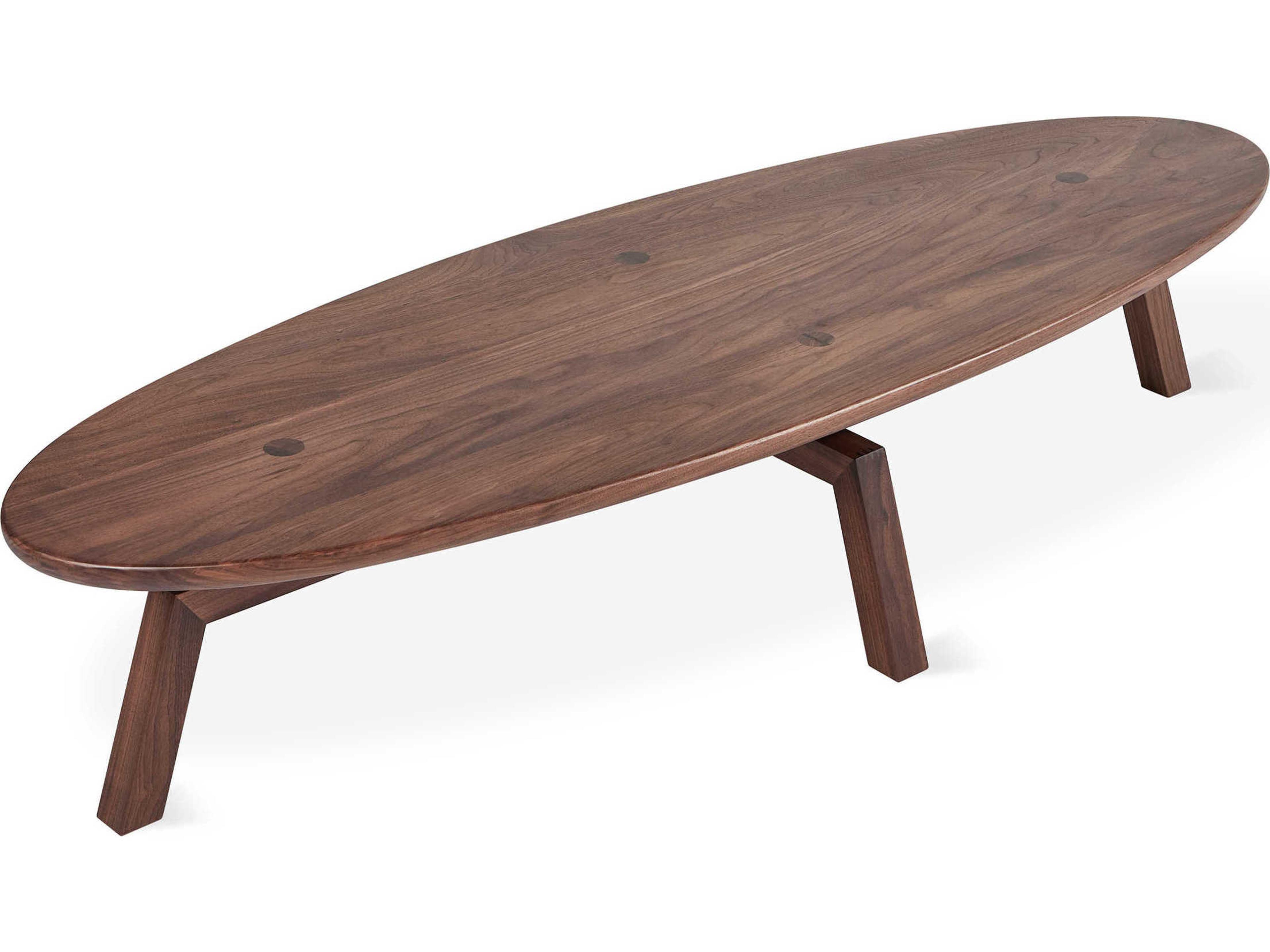 Gus* Modern Solana Oval Wood Walnut Coffee Table