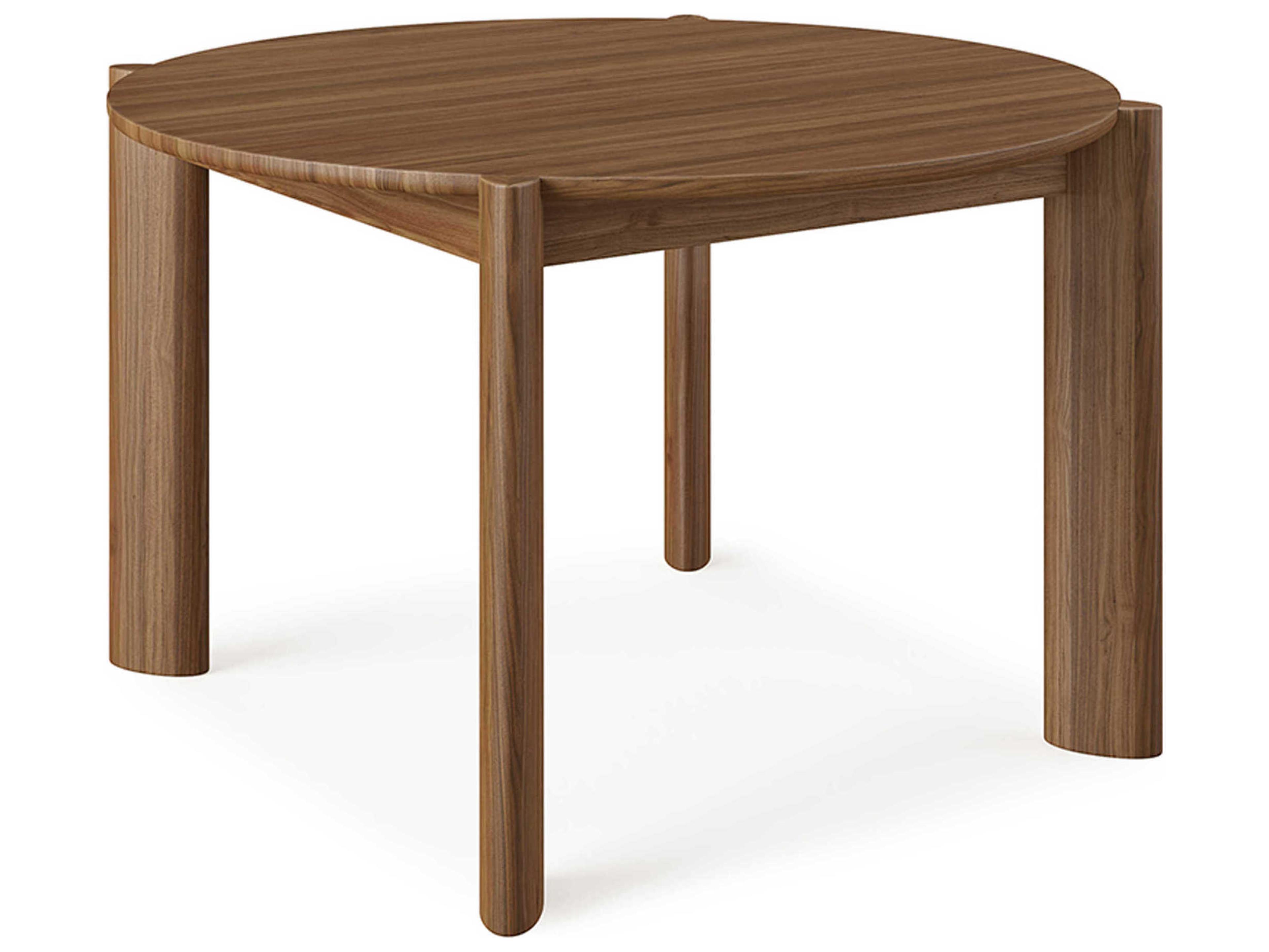 Gus* Modern Bancroft Round Fabric Walnut Dining Table
